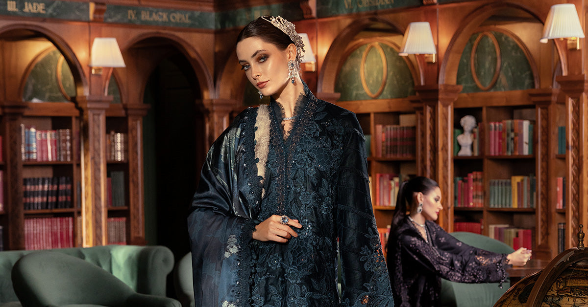 3 Piece Unstitched Embroidered Velvet Suit