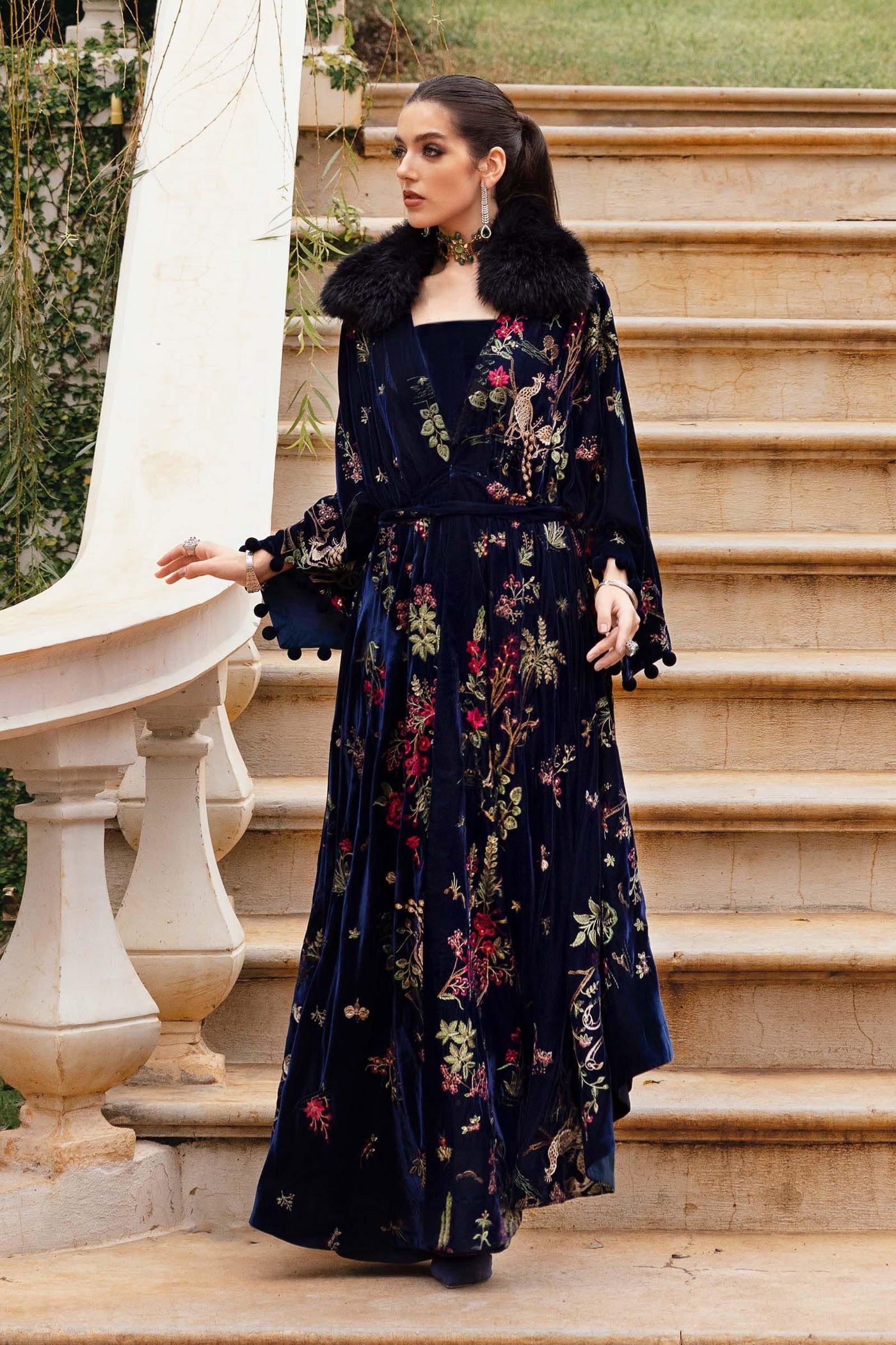 3 Piece Unstitched Embroidered Twill Linen Suit