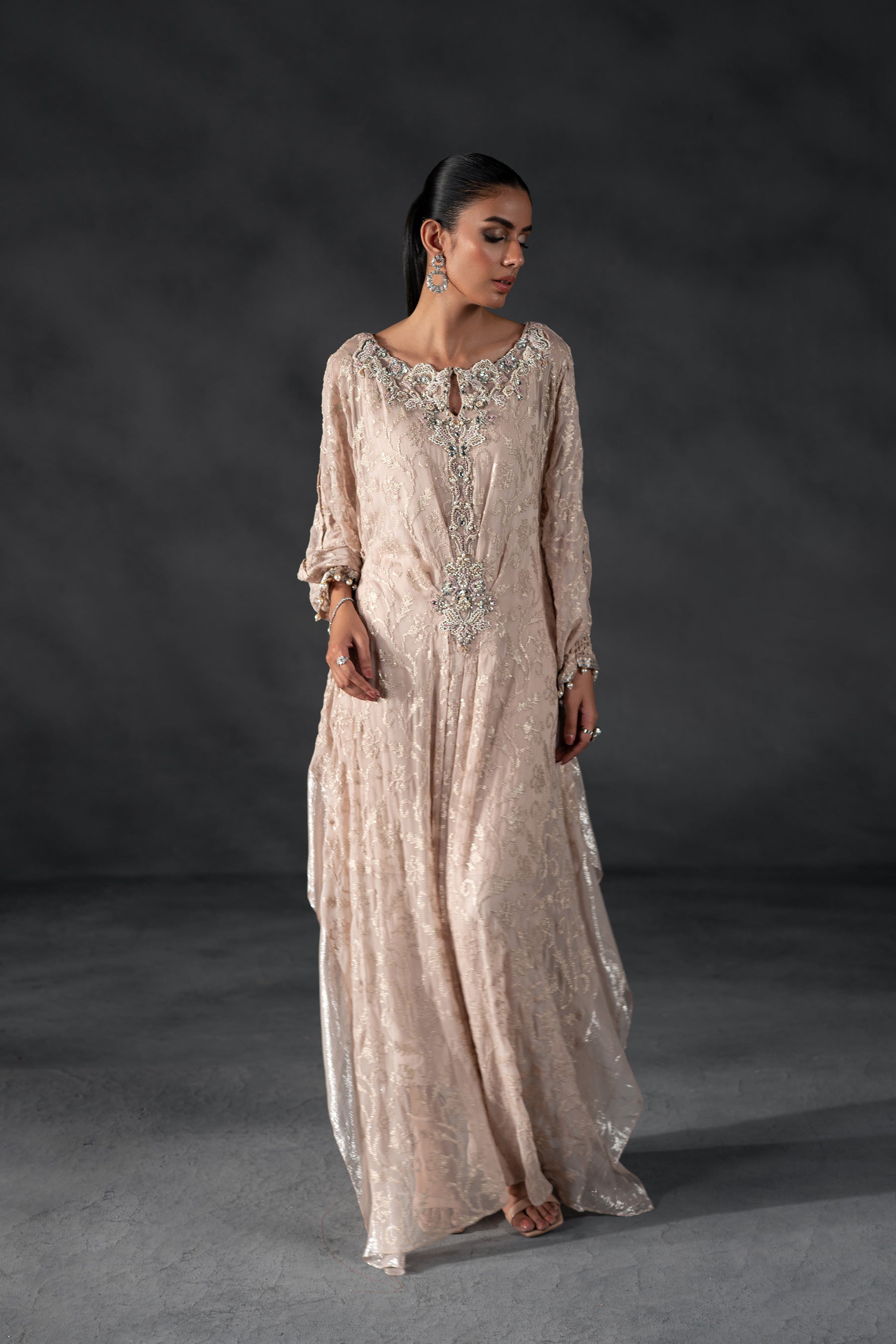 Embroidered Elegance Kaftan Set (D-12)