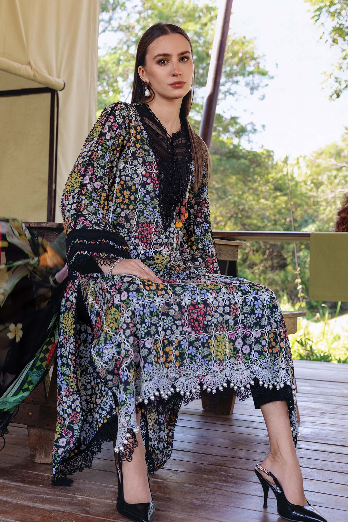3 Piece Unstitched Embroidered Lawn Suit