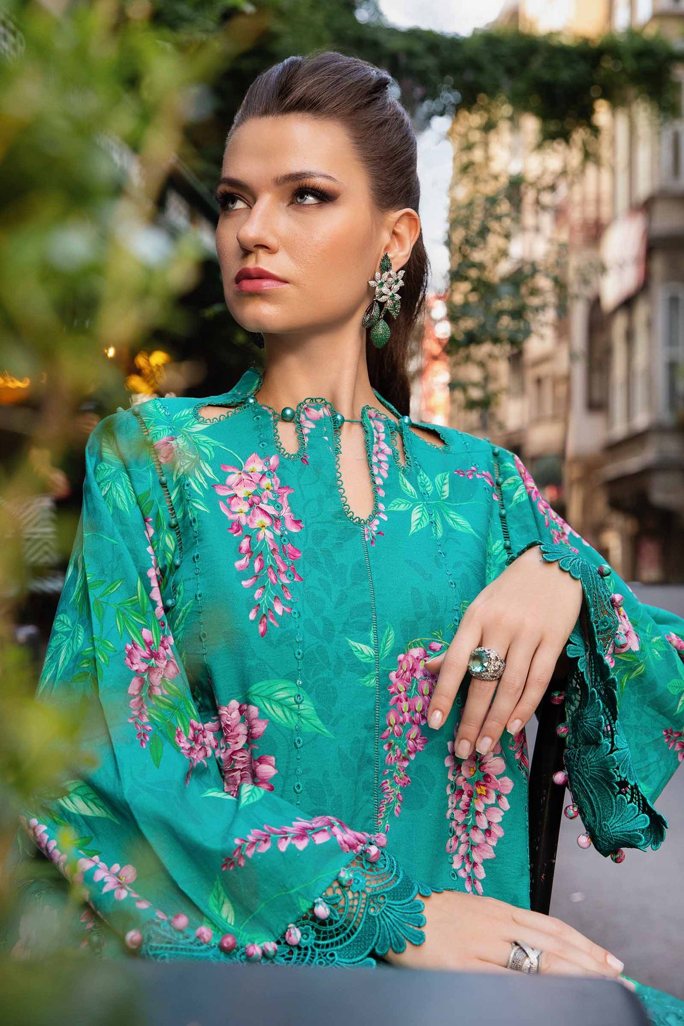3 Piece Unstitched Printed Cambric Suit | Mpt-2301-A