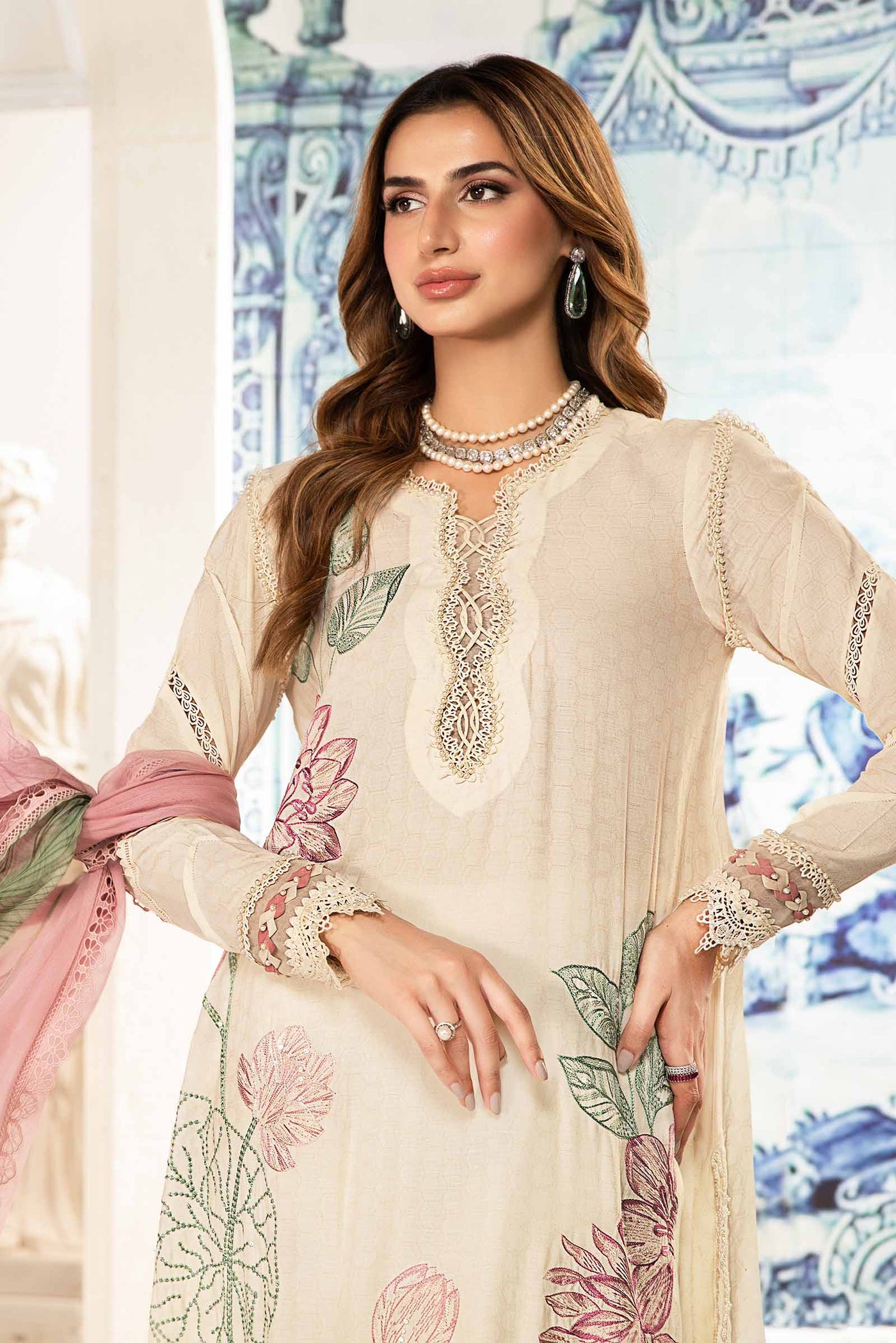3 Piece Unstitched Printed Suit | Mpt-2201-A
