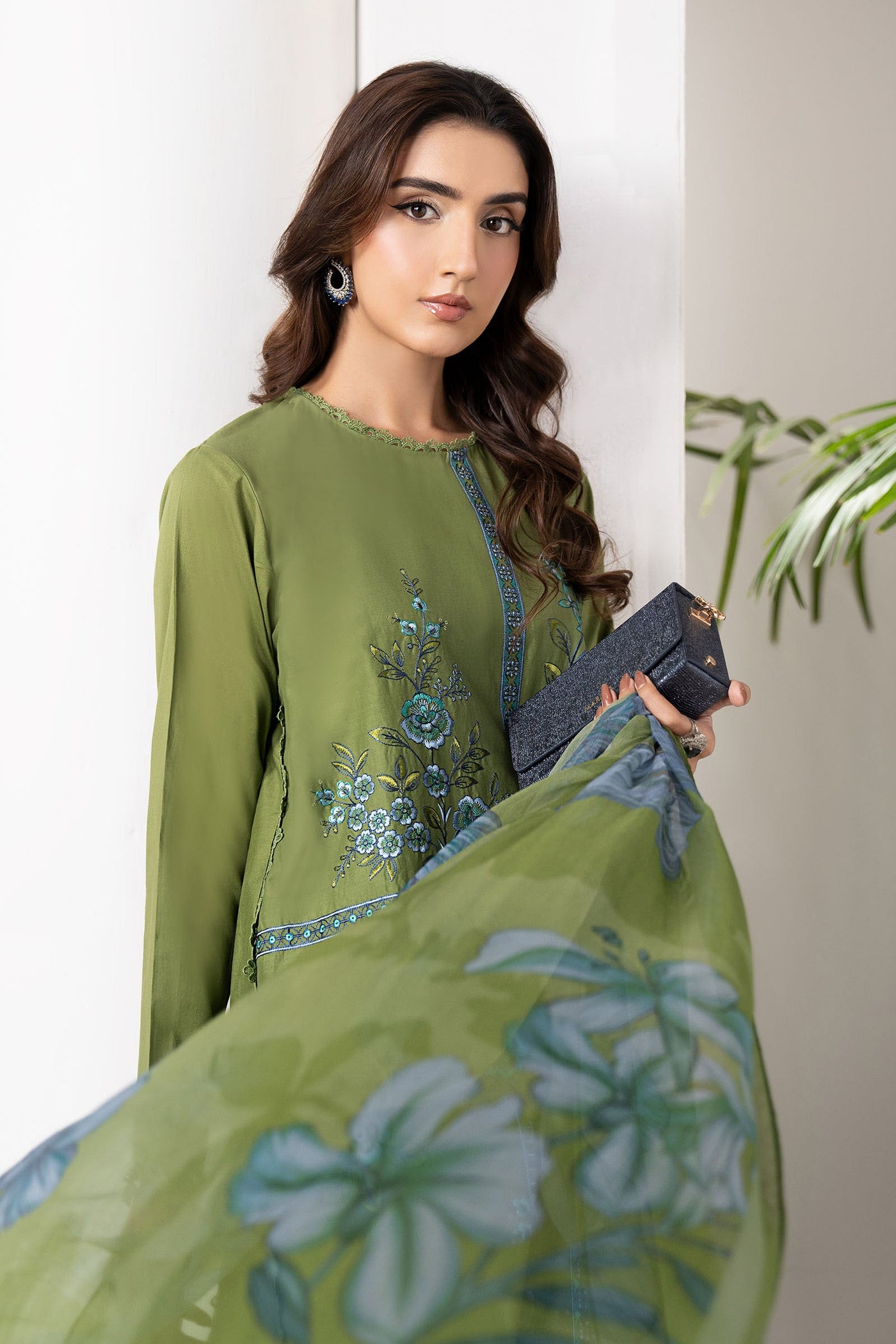 3 Piece Embroidered Cambric Suit