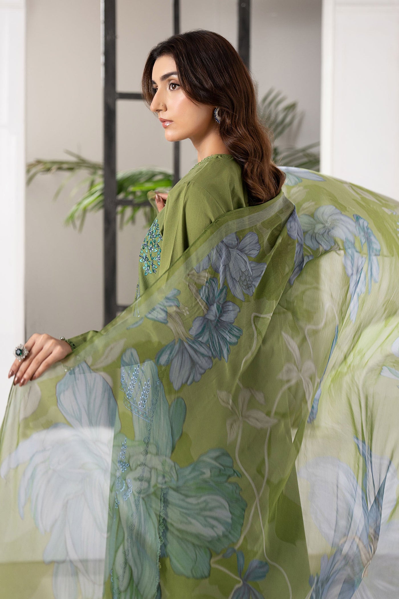 3 Piece Embroidered Cambric Suit
