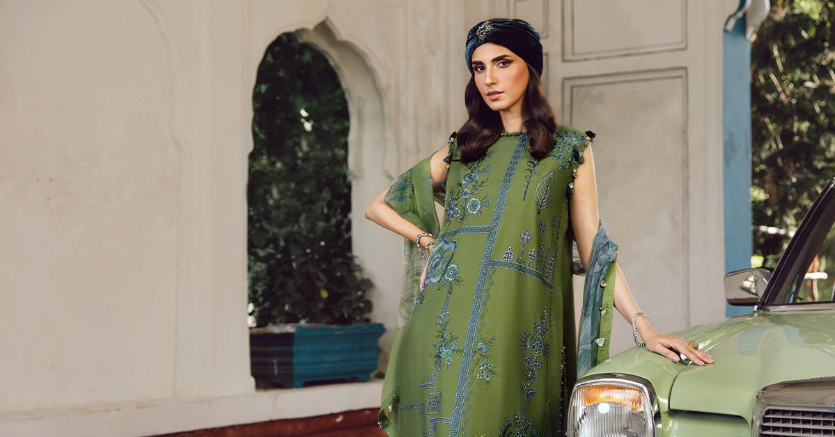 3 Piece Unstitched Embroidered Cambric Suit | Mpt-2701-A