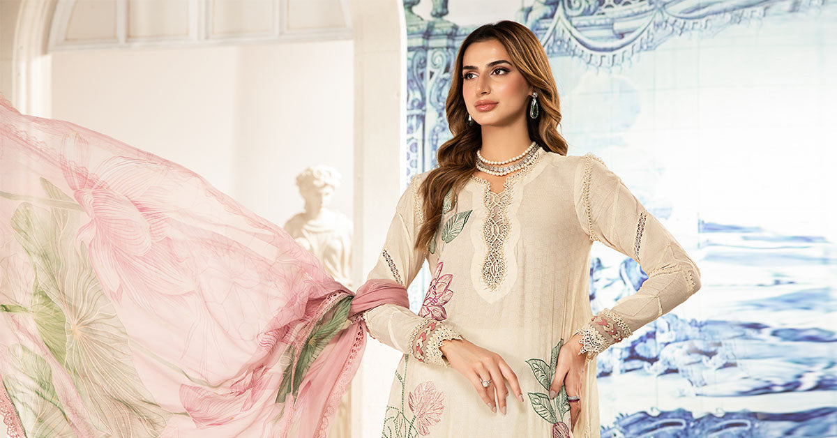 3 Piece Unstitched Printed Suit | Mpt-2201-A
