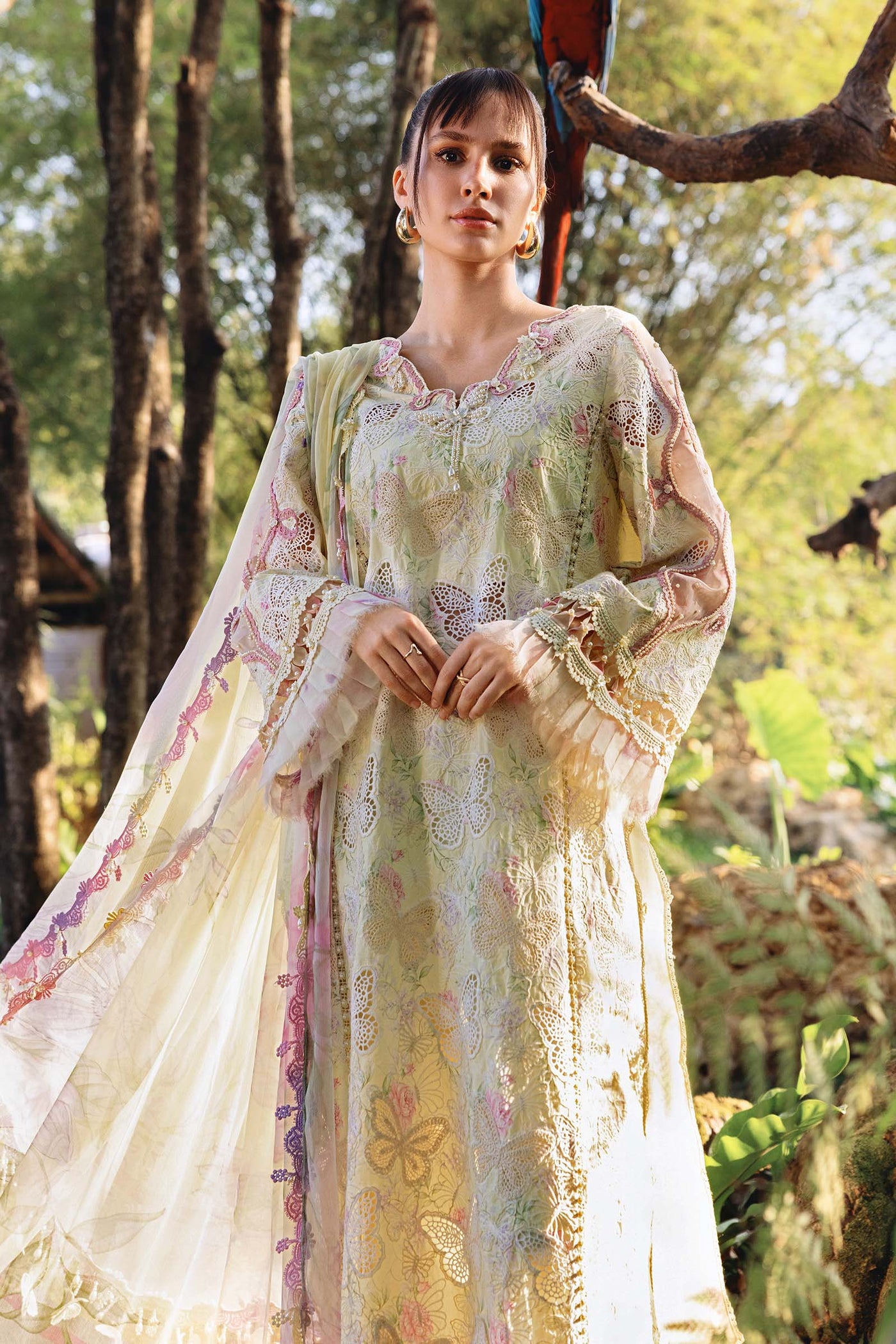 3 Piece Unstitched Embroidered Lawn Suit