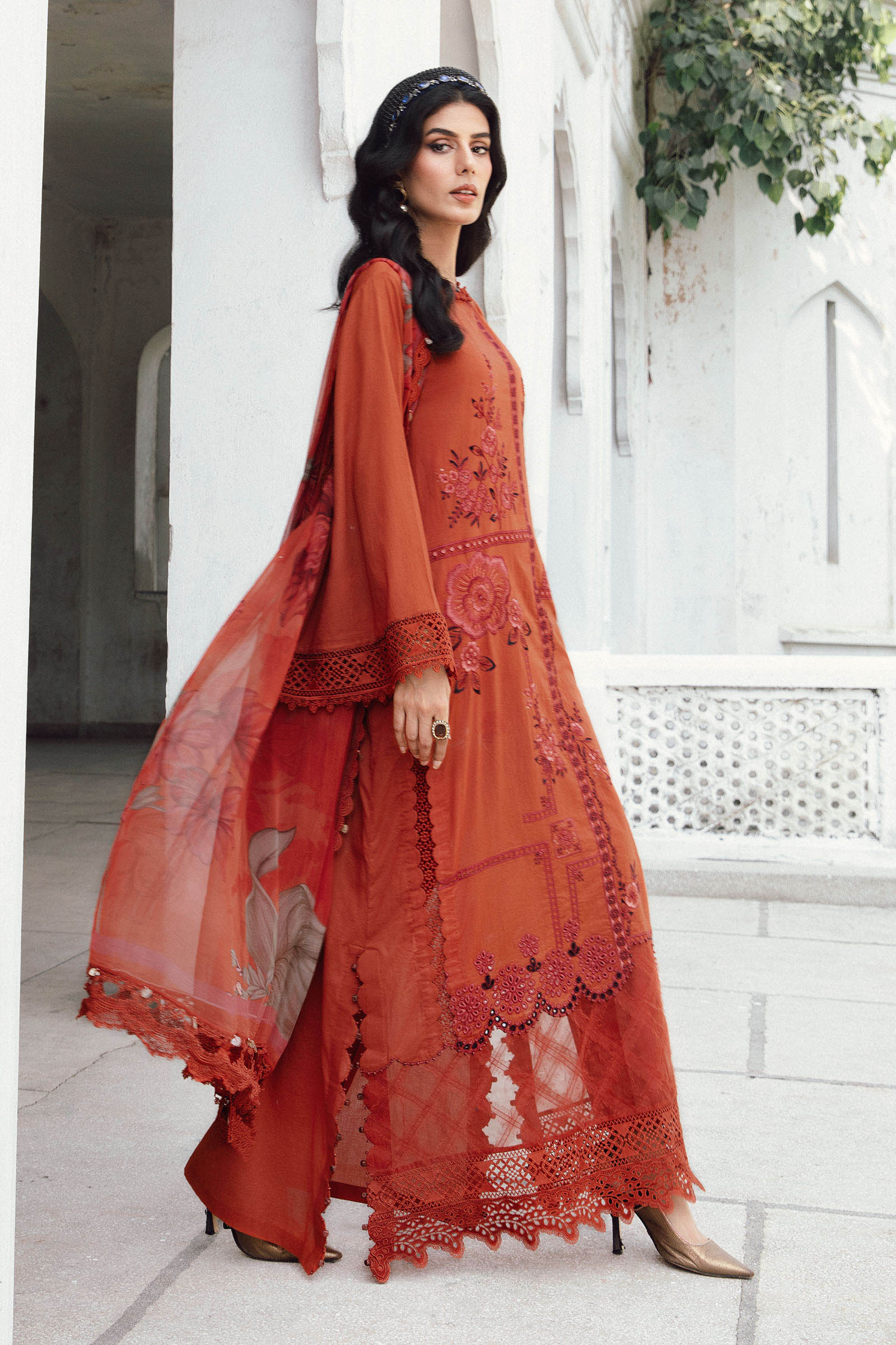 3 Piece Unstitched Embroidered Cambric Suit | MPT-2709-B