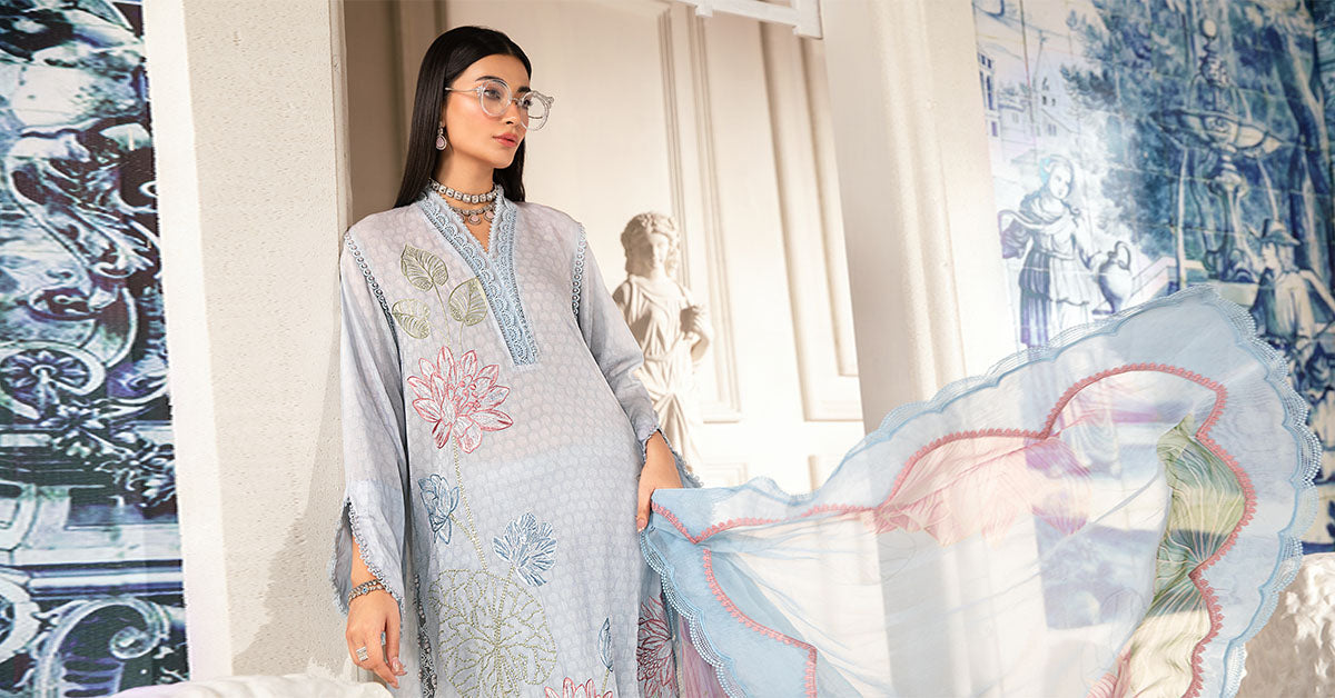 3 Piece Unstitched Printed Suit | Mpt-2201-B