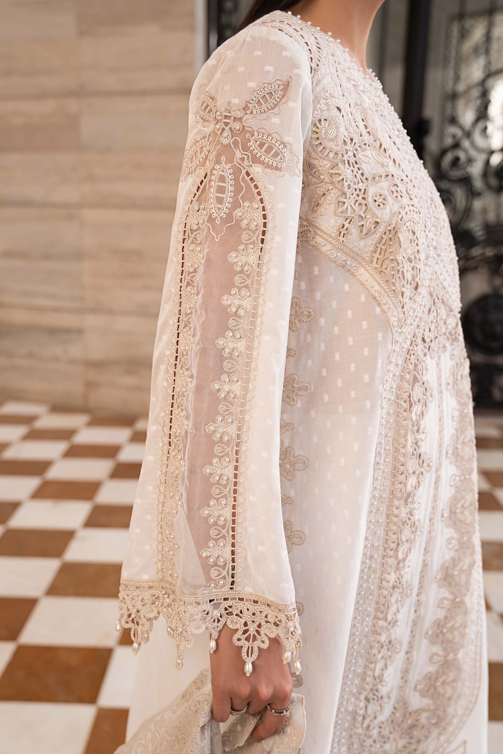 3 Piece Embroidered Jacquard Lawn Suit