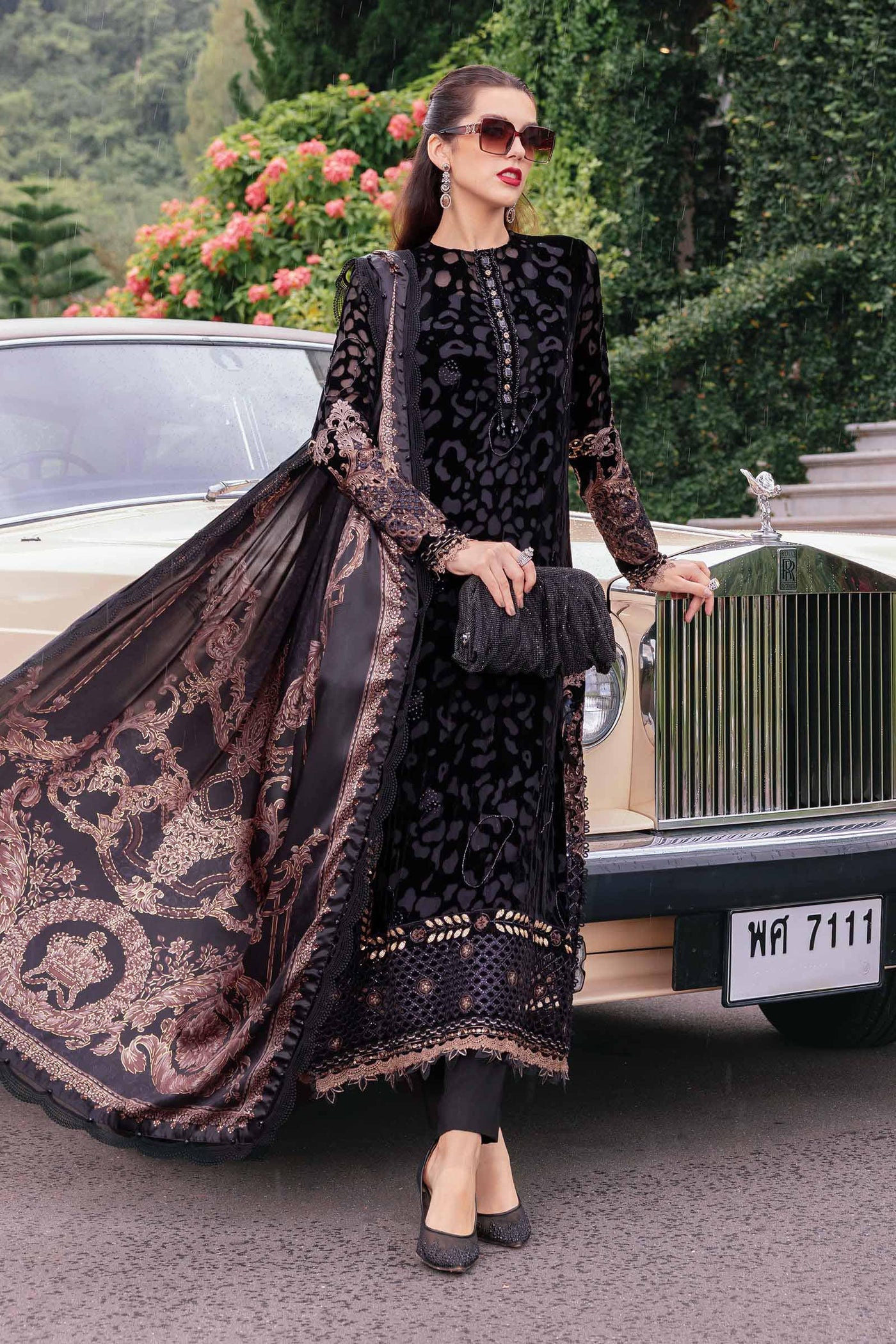 3 Piece Unstitched Embroidered Palachi Suit