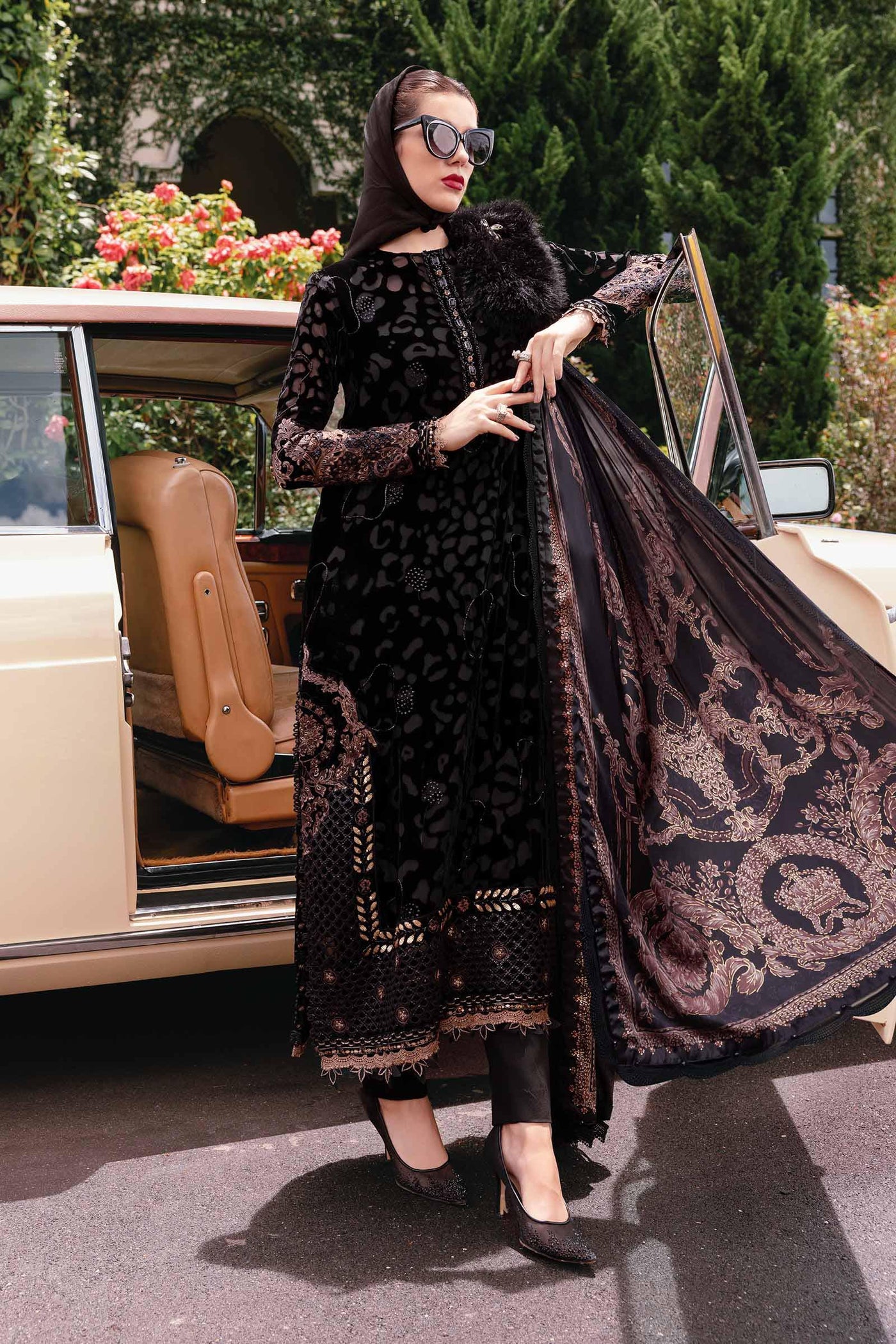 3 Piece Unstitched Embroidered Palachi Suit