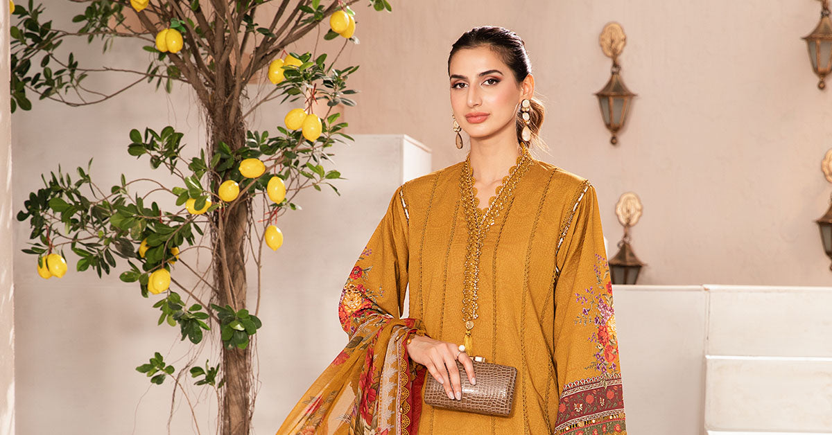 3 Piece Unstitched Printed Suit | Mpt-2202-A