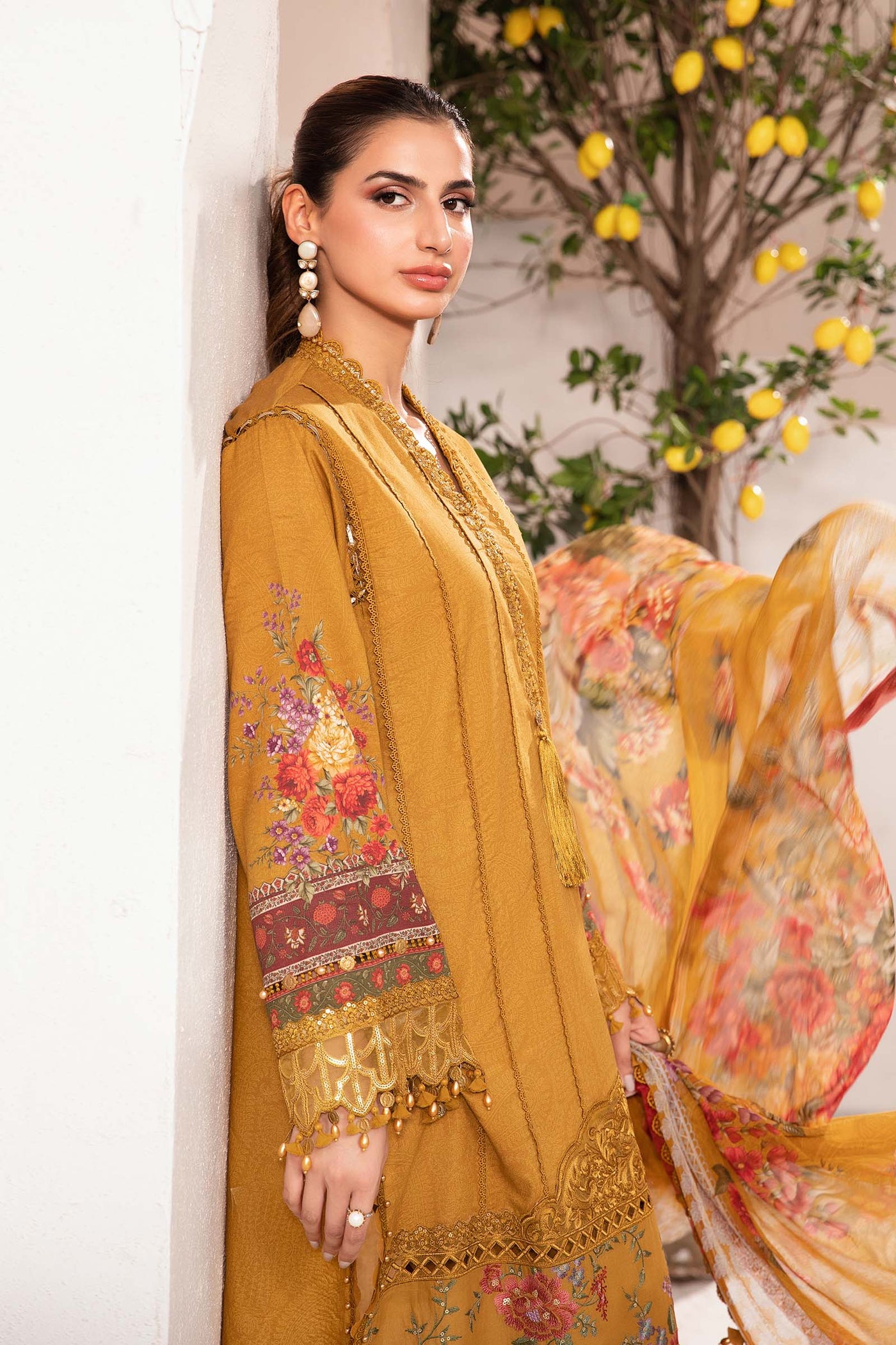 3 Piece Unstitched Printed Suit | Mpt-2202-A