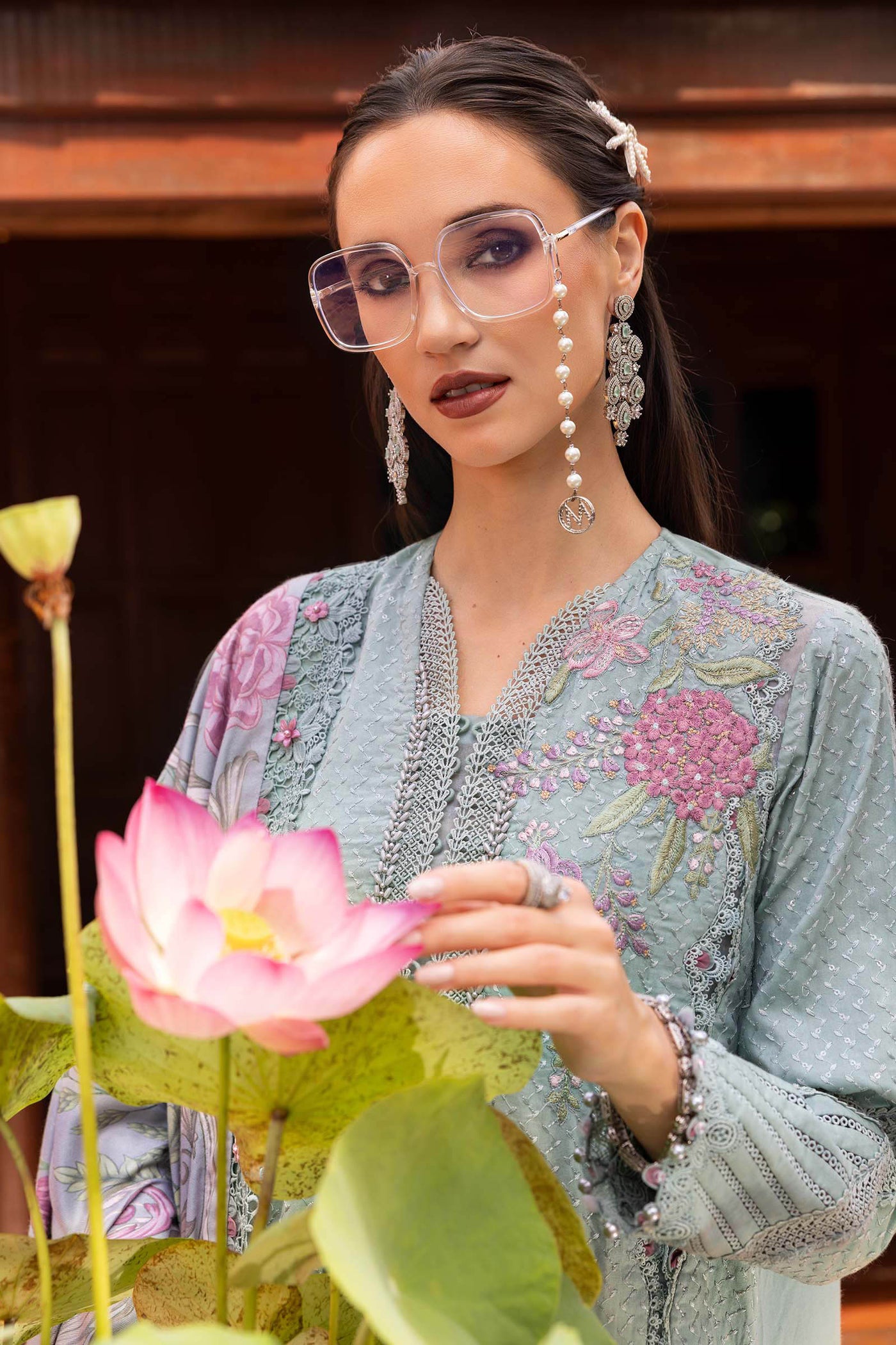 3 Piece Unstitched Embroidered Twill Linen Suit