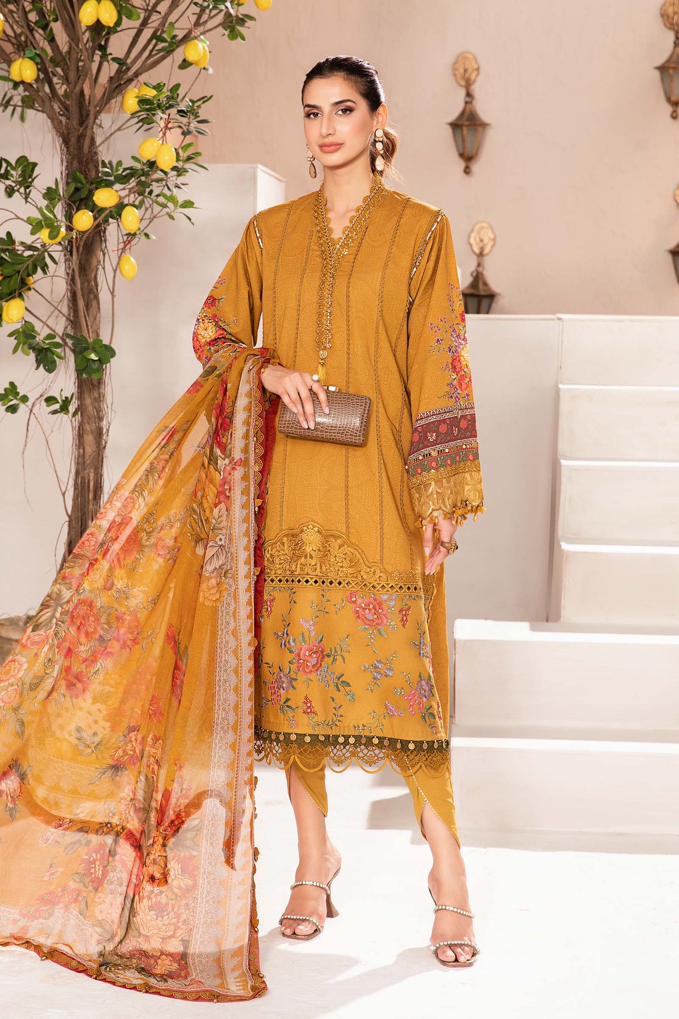 3 Piece Unstitched Printed Suit | Mpt-2202-A