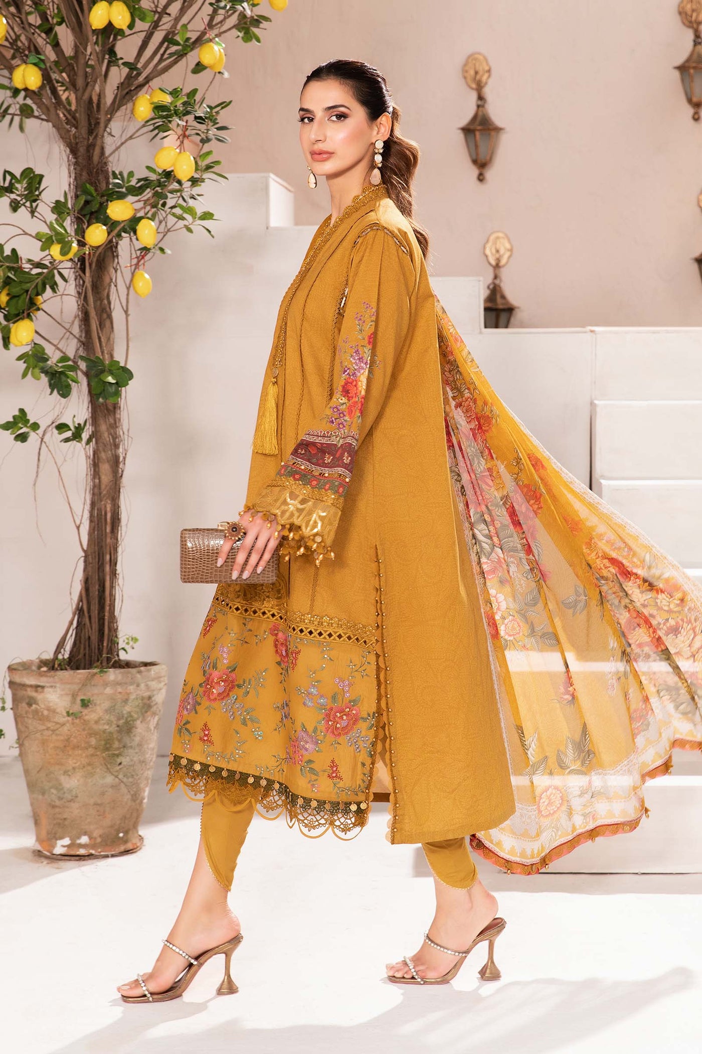 3 Piece Unstitched Printed Suit | Mpt-2202-A