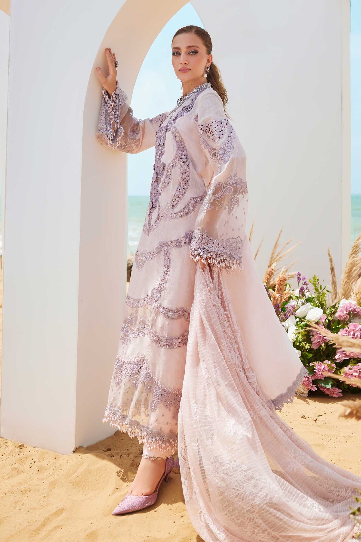 3 Piece Unstitched Embroidered Jacquard Lawn Suit | EID LAWN-25-02