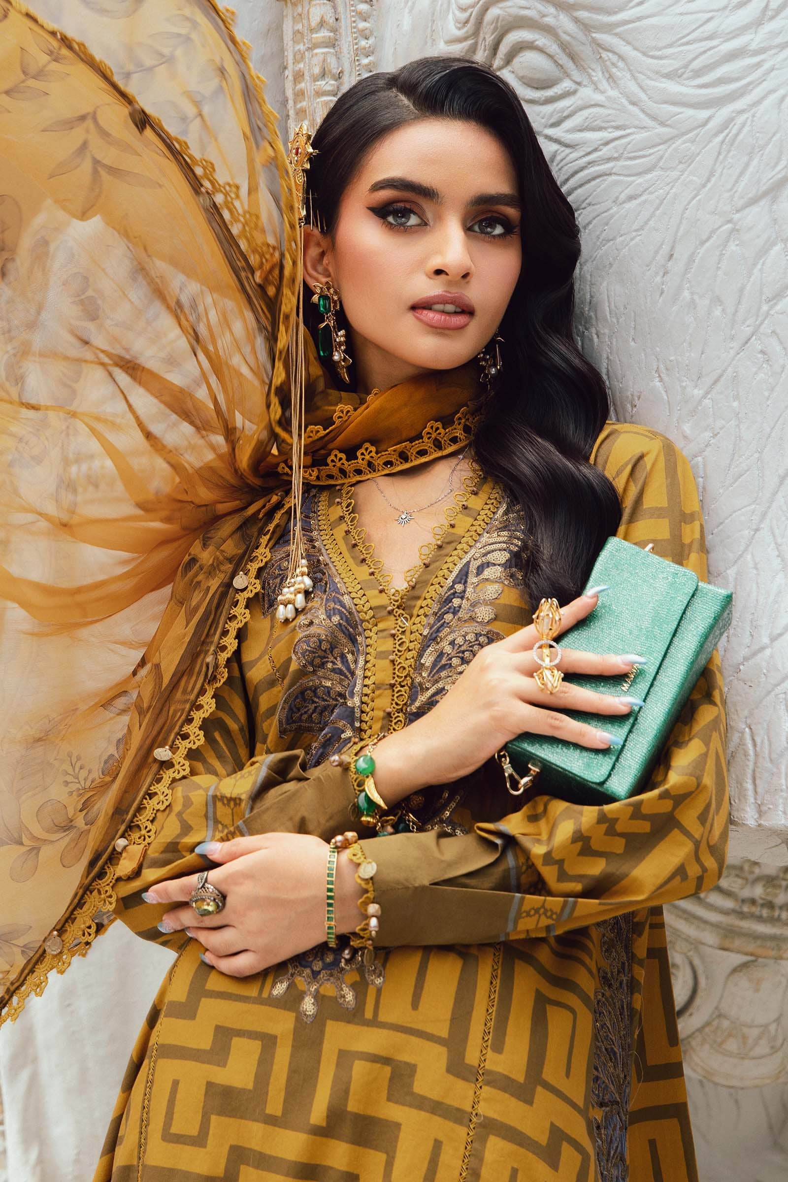 3 Piece Unstitched Embroidered Cambric Suit | MPT-2706-A