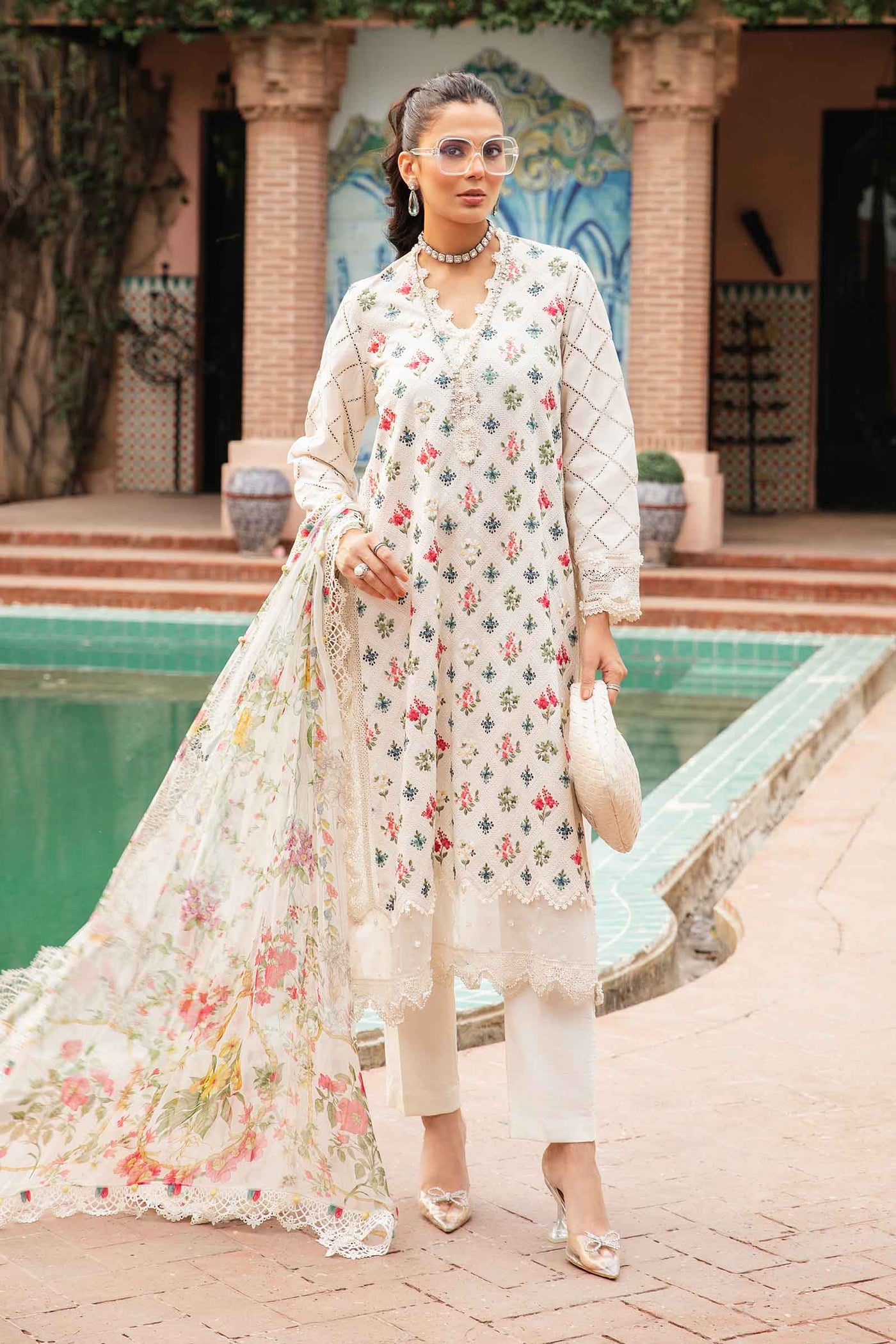 3 Piece Unstitched Printed Suit | Mpt-2203-A