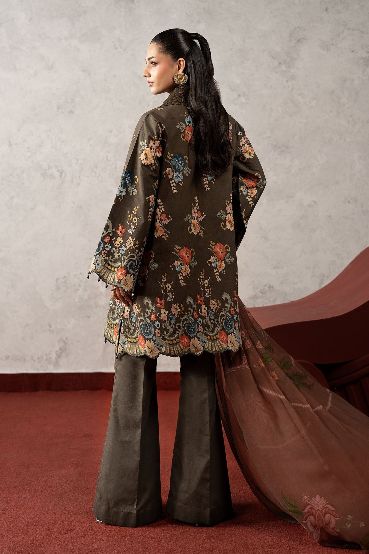 3 Piece Embroidered Cambric Suit