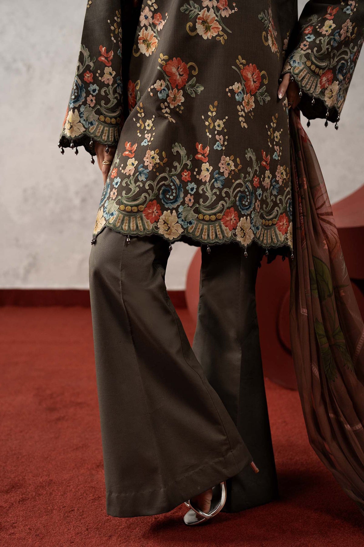 3 Piece Embroidered Cambric Suit