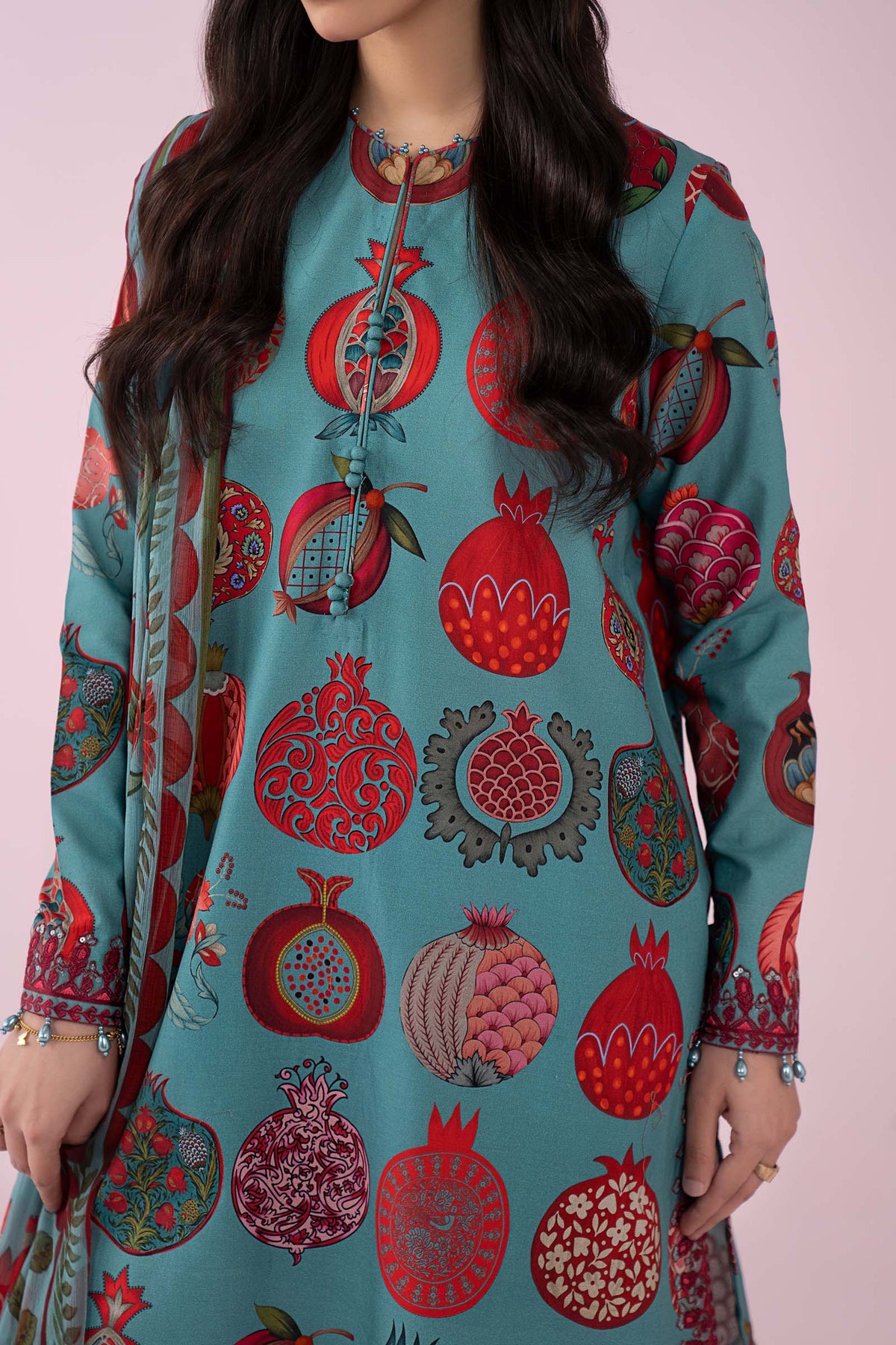 3 Piece Embroidered Lawn Suit - MS2903B-SML-00B