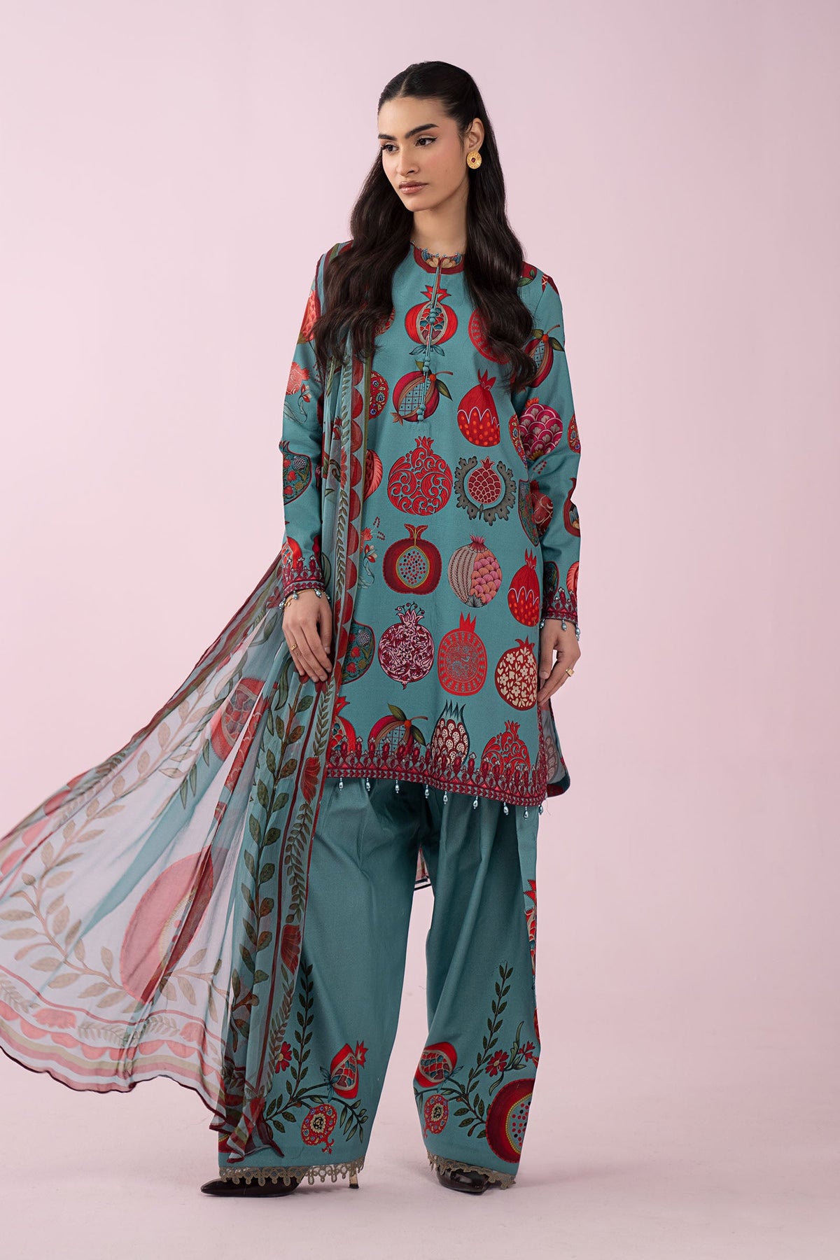 3 Piece Embroidered Lawn Suit - MS2903B-SML-00B