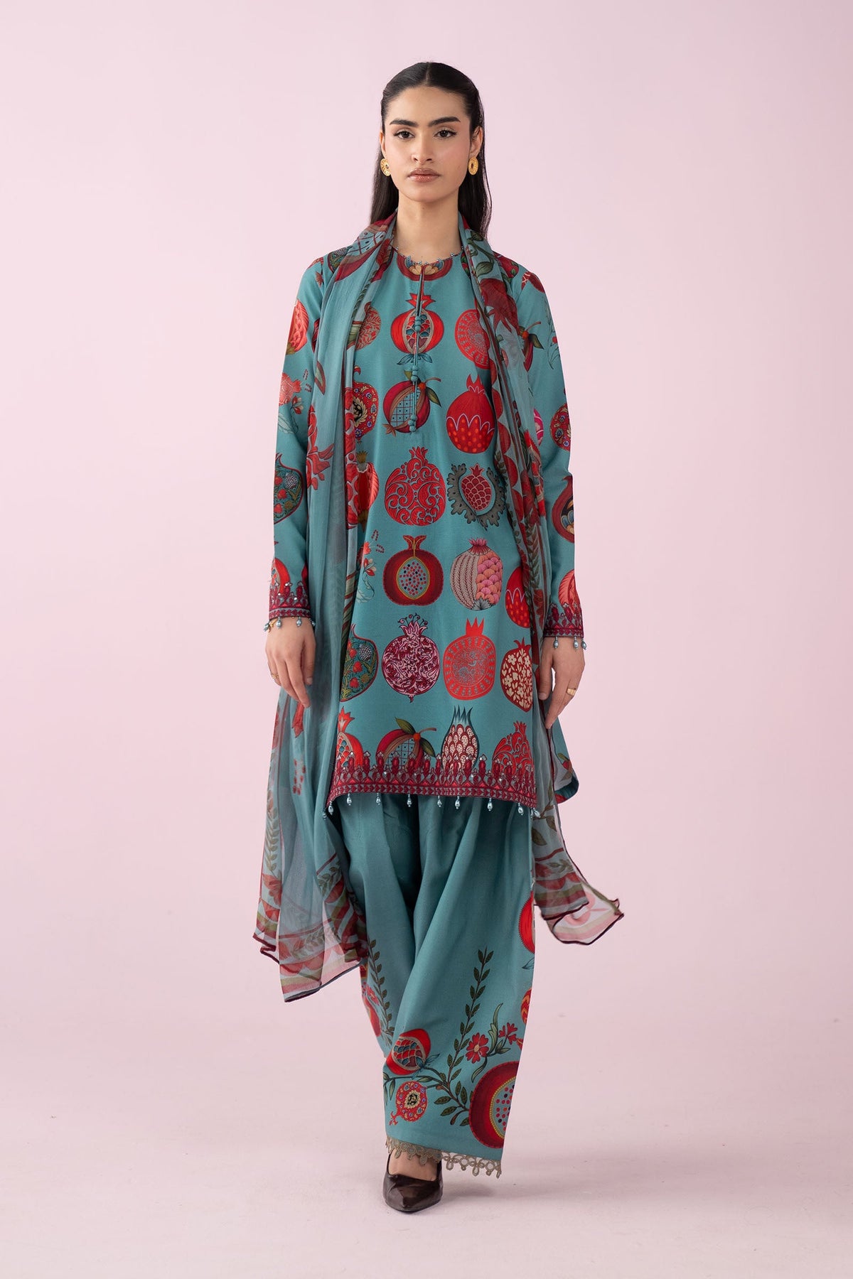 3 Piece Embroidered Lawn Suit - MS2903B-SML-00B