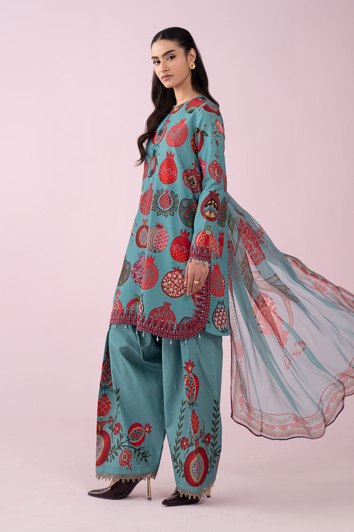 3 Piece Embroidered Lawn Suit - MS2903B-SML-00B