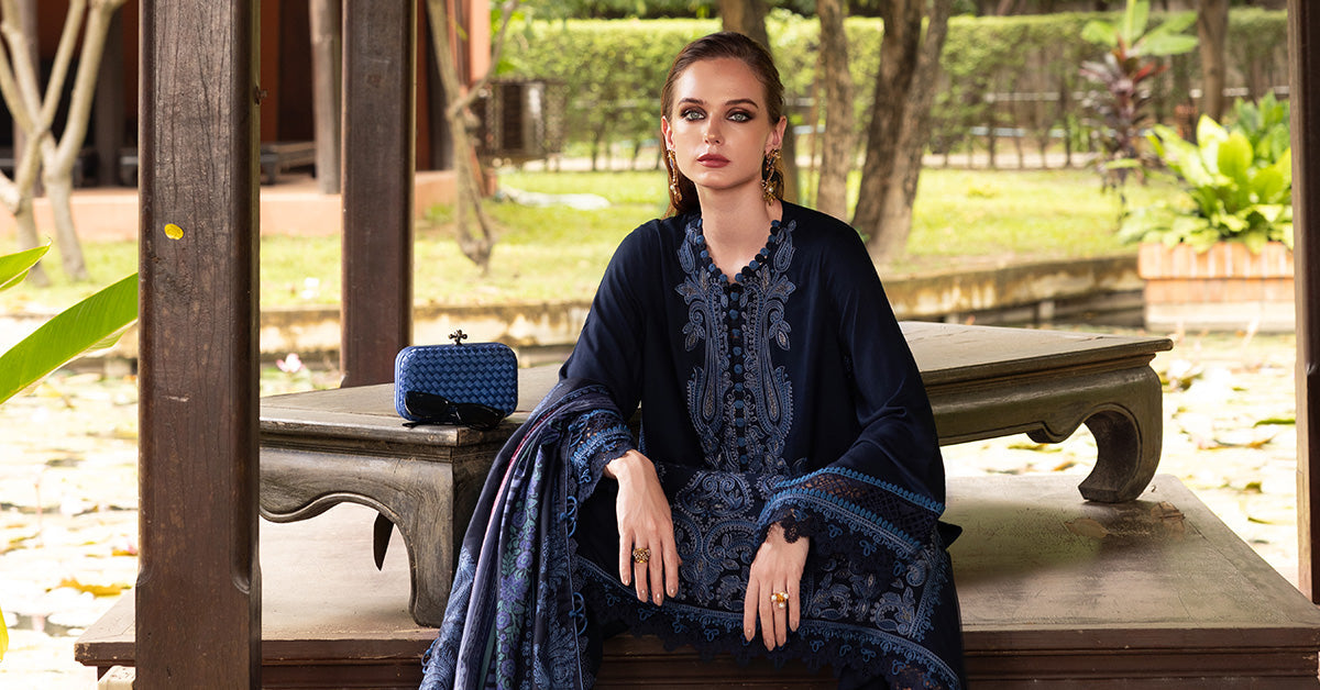 3 Piece Unstitched Embroidered Twill Linen Suit