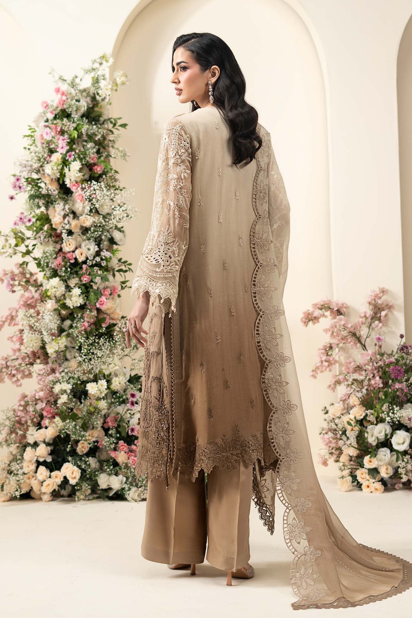 3 Piece Embroidered Chiffon Suit