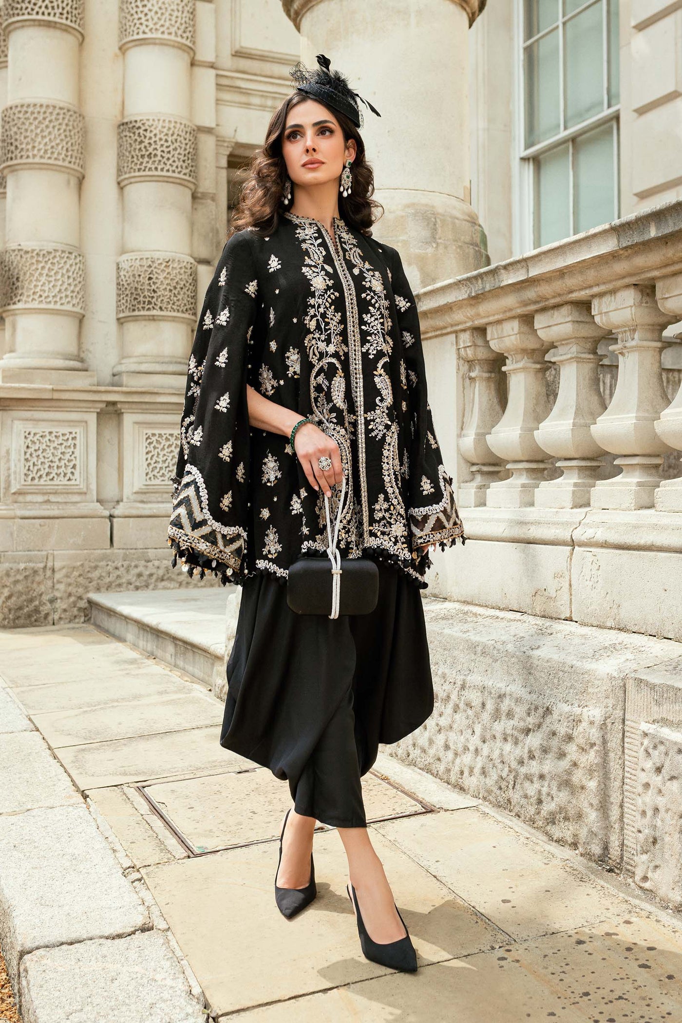 3 Piece Unstitched Embroidered Raw Silk Suit