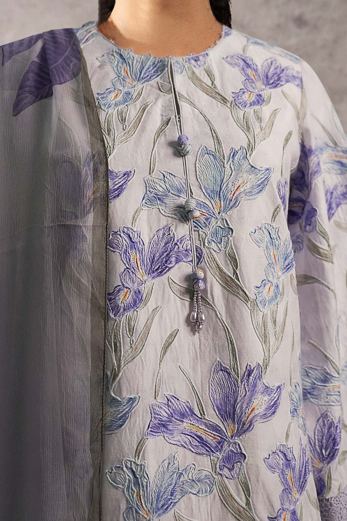 3 Piece Embroidered Cambric Suit