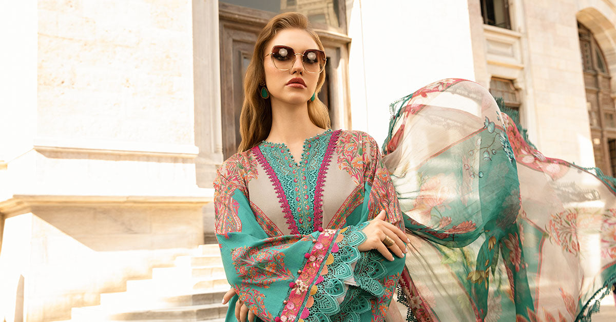 3 Piece Unstitched Printed Cambric Suit | Mpt-2304-A