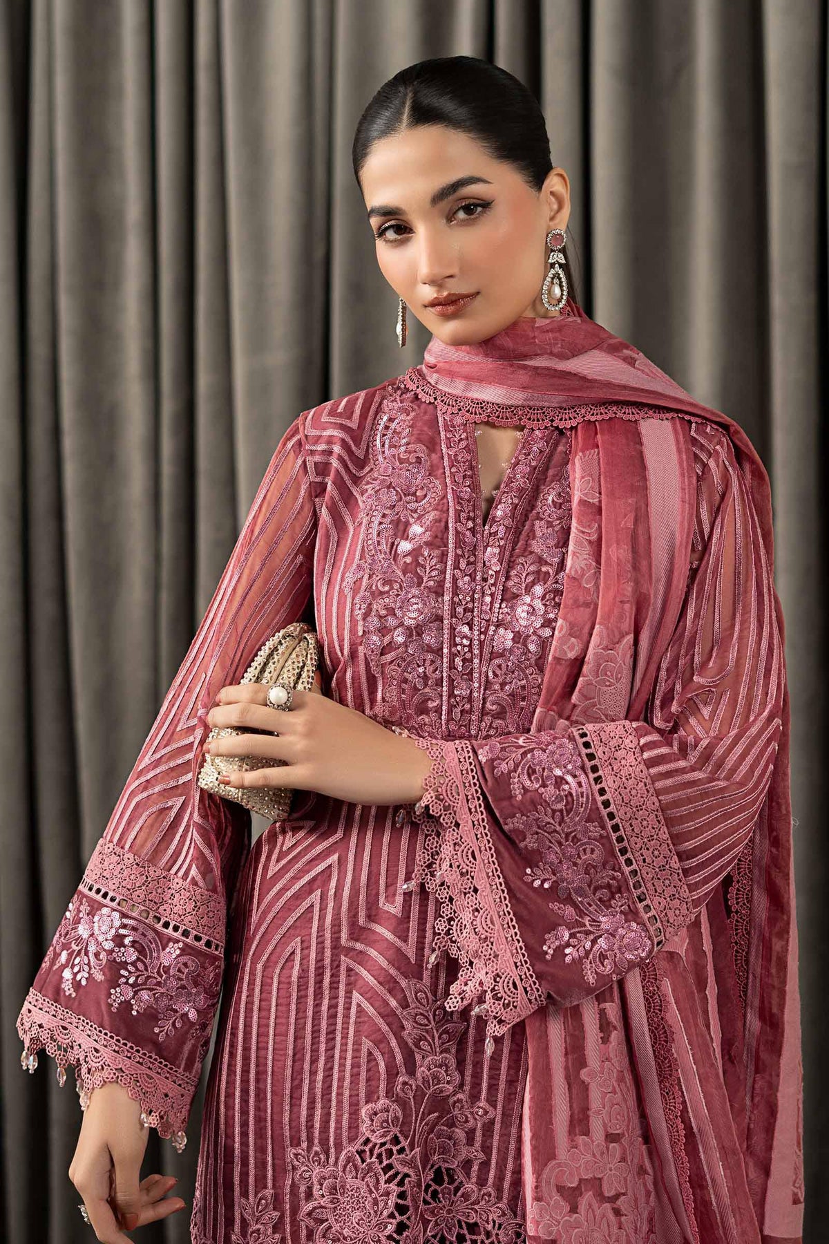 3 Piece Embroidered Organza Suit - WLS1304-SML-API
