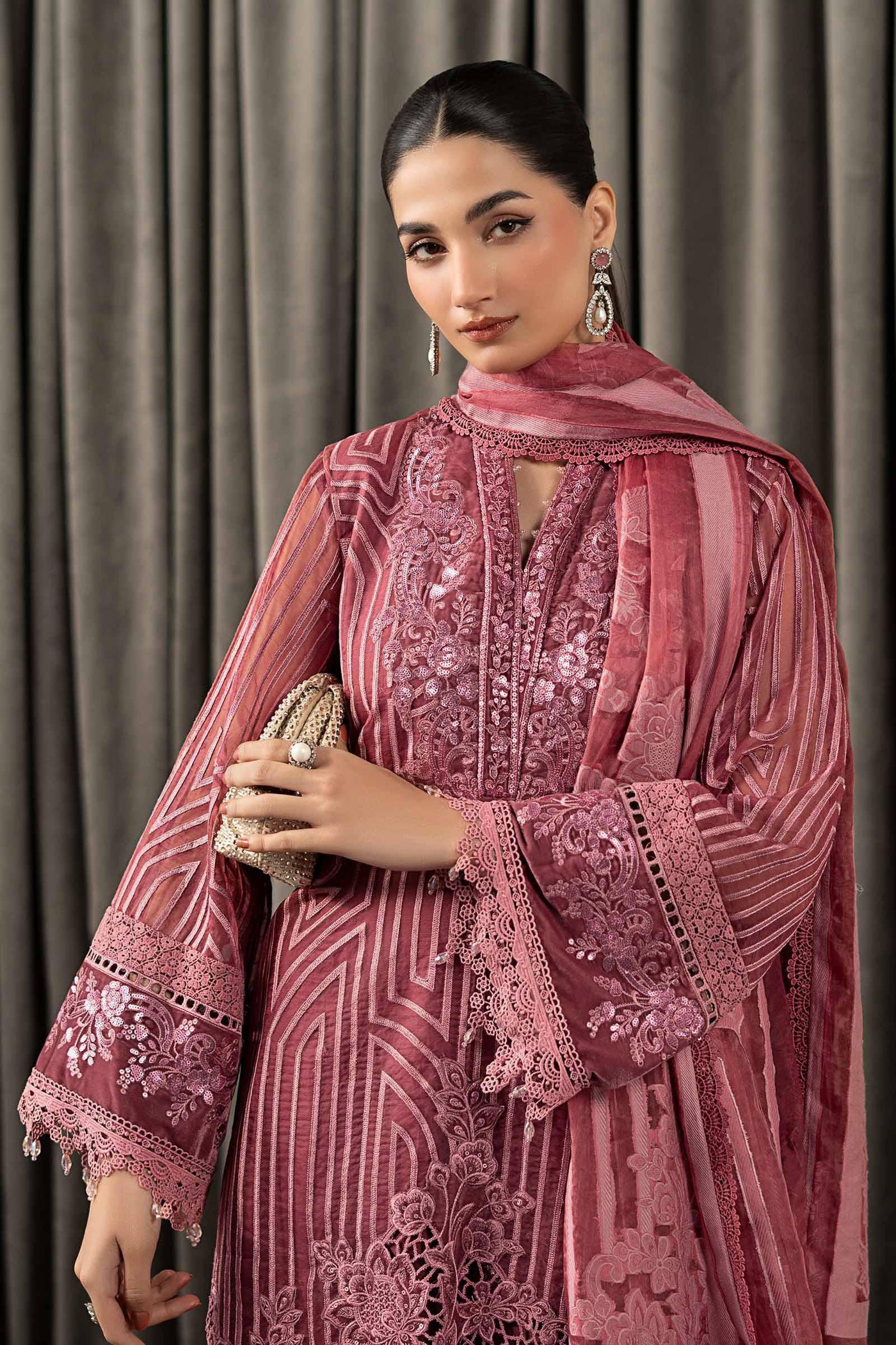3 Piece Embroidered Organza Suit