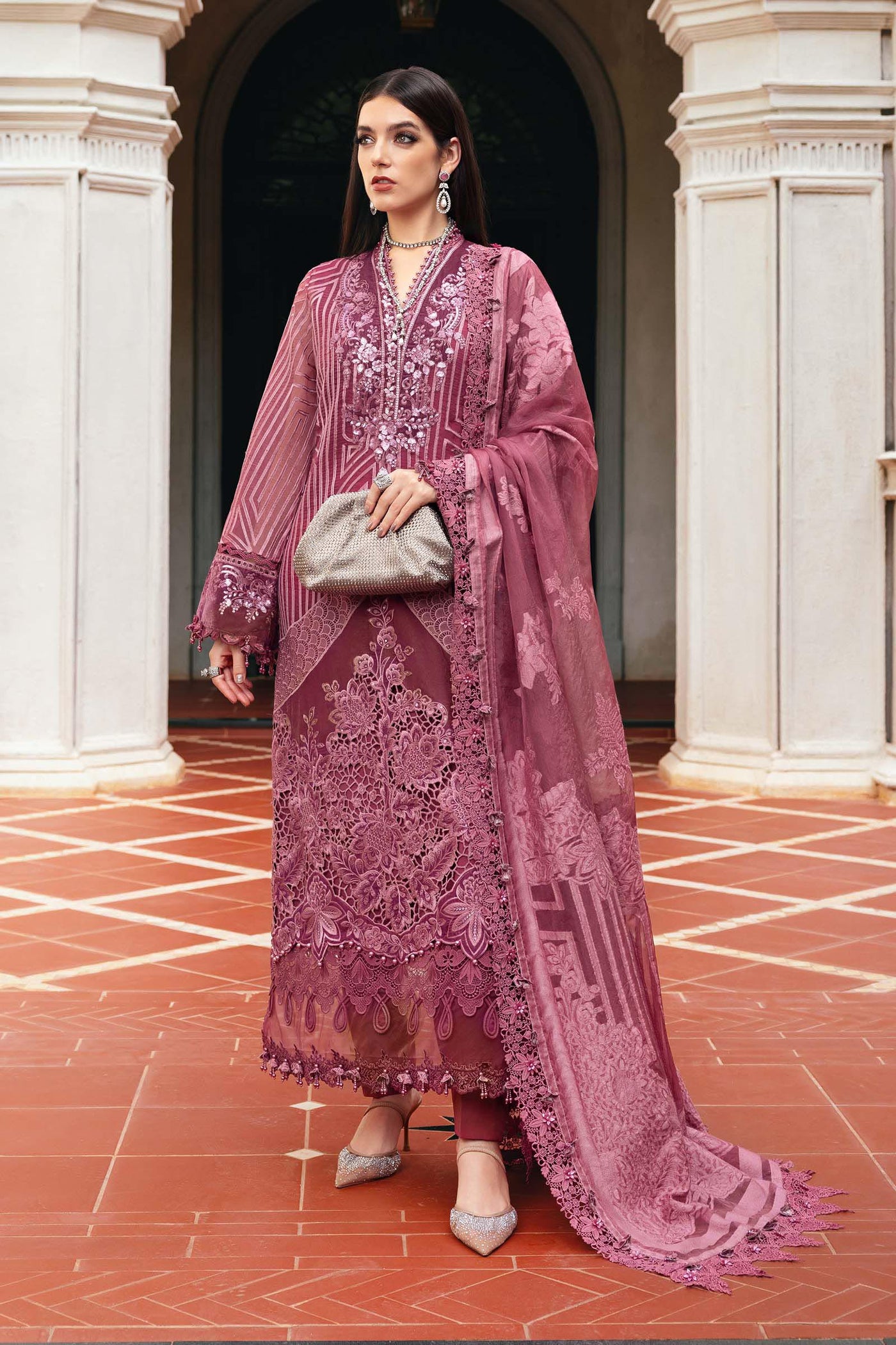 3 Piece Unstitched Embroidered Organza Suit