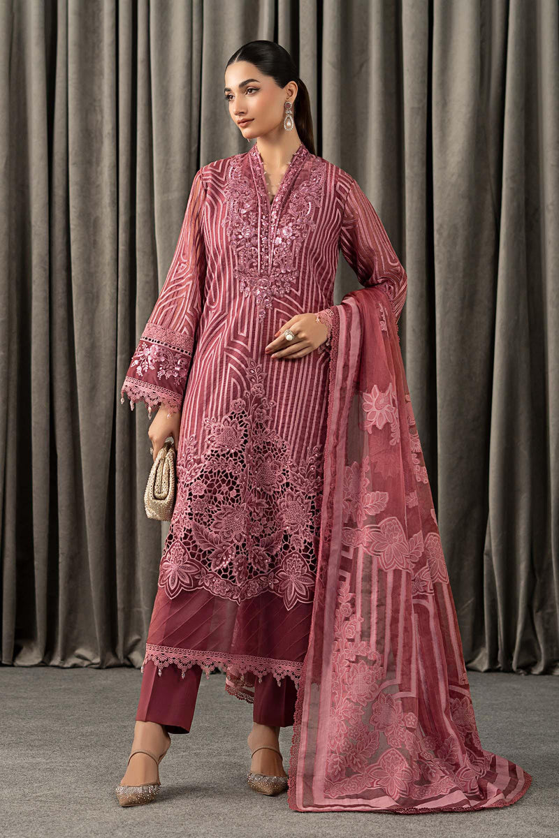 3 Piece Embroidered Organza Suit