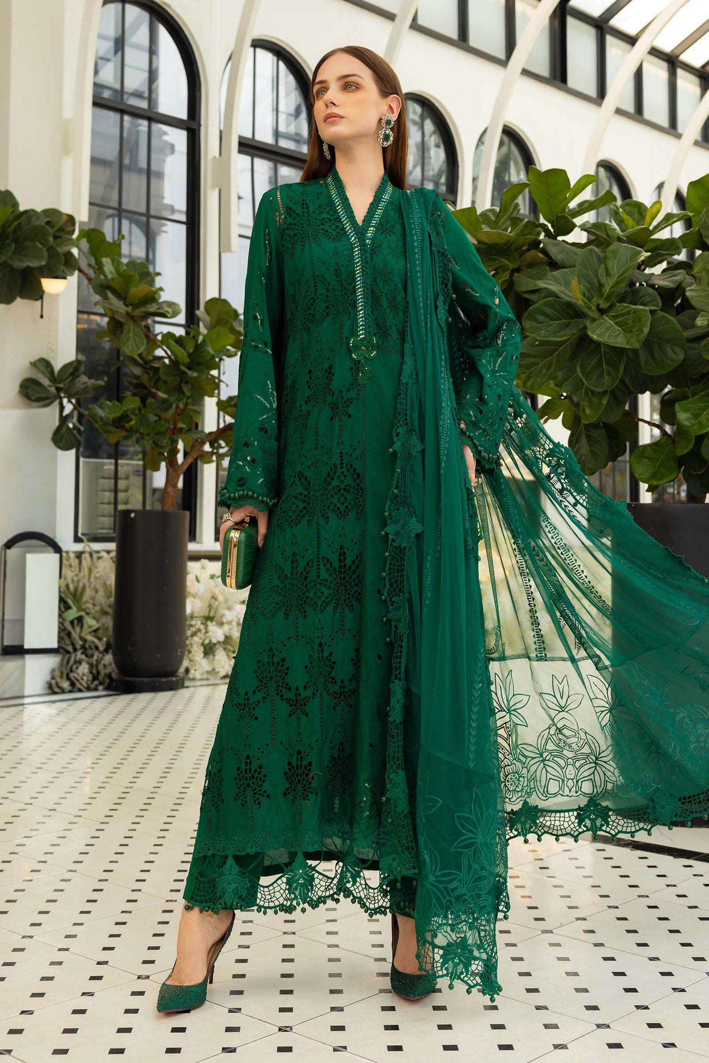 3 Piece Unstitched Embroidered Lawn Suit