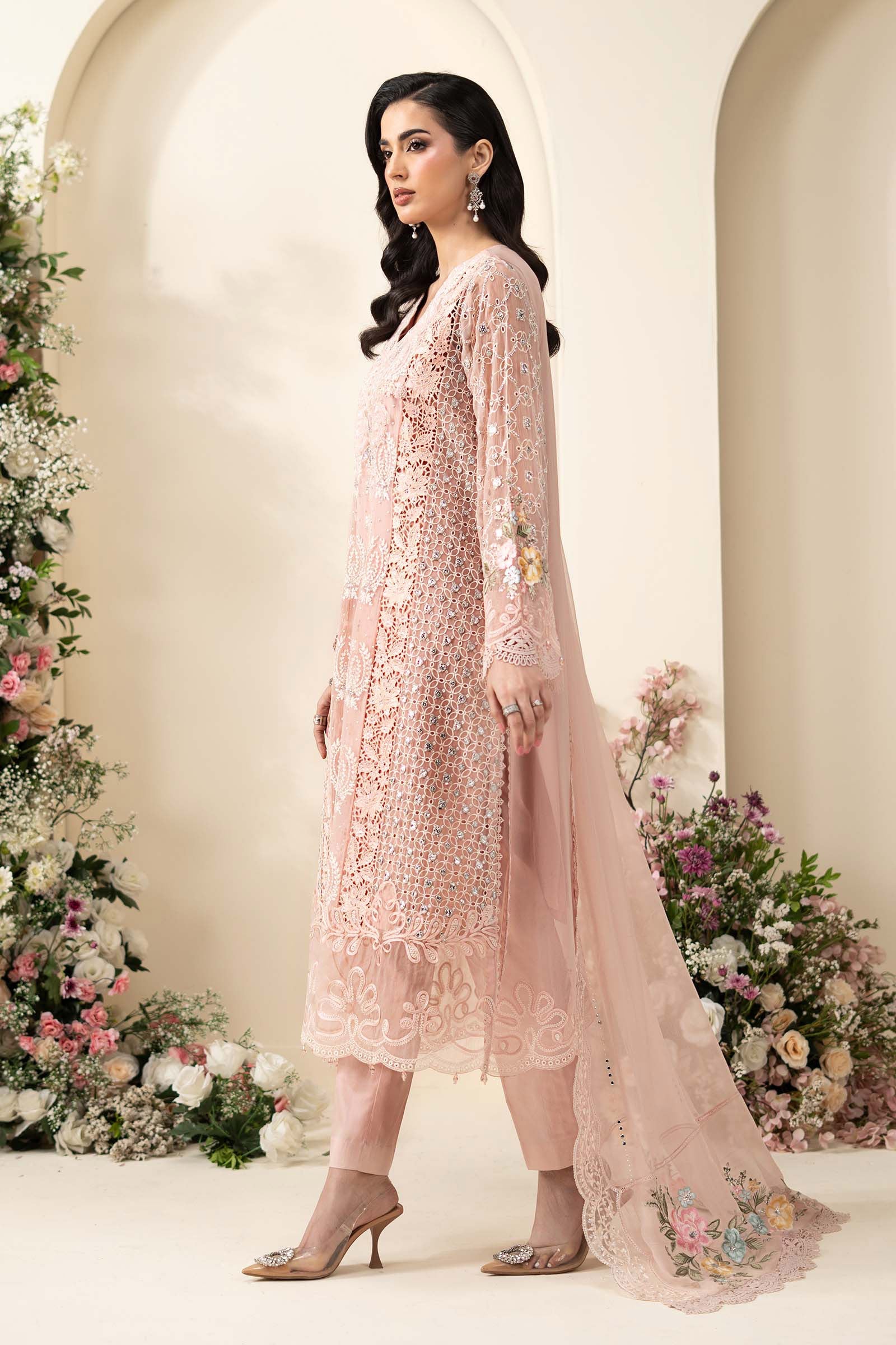 3 Piece Embroidered Chiffon Suit