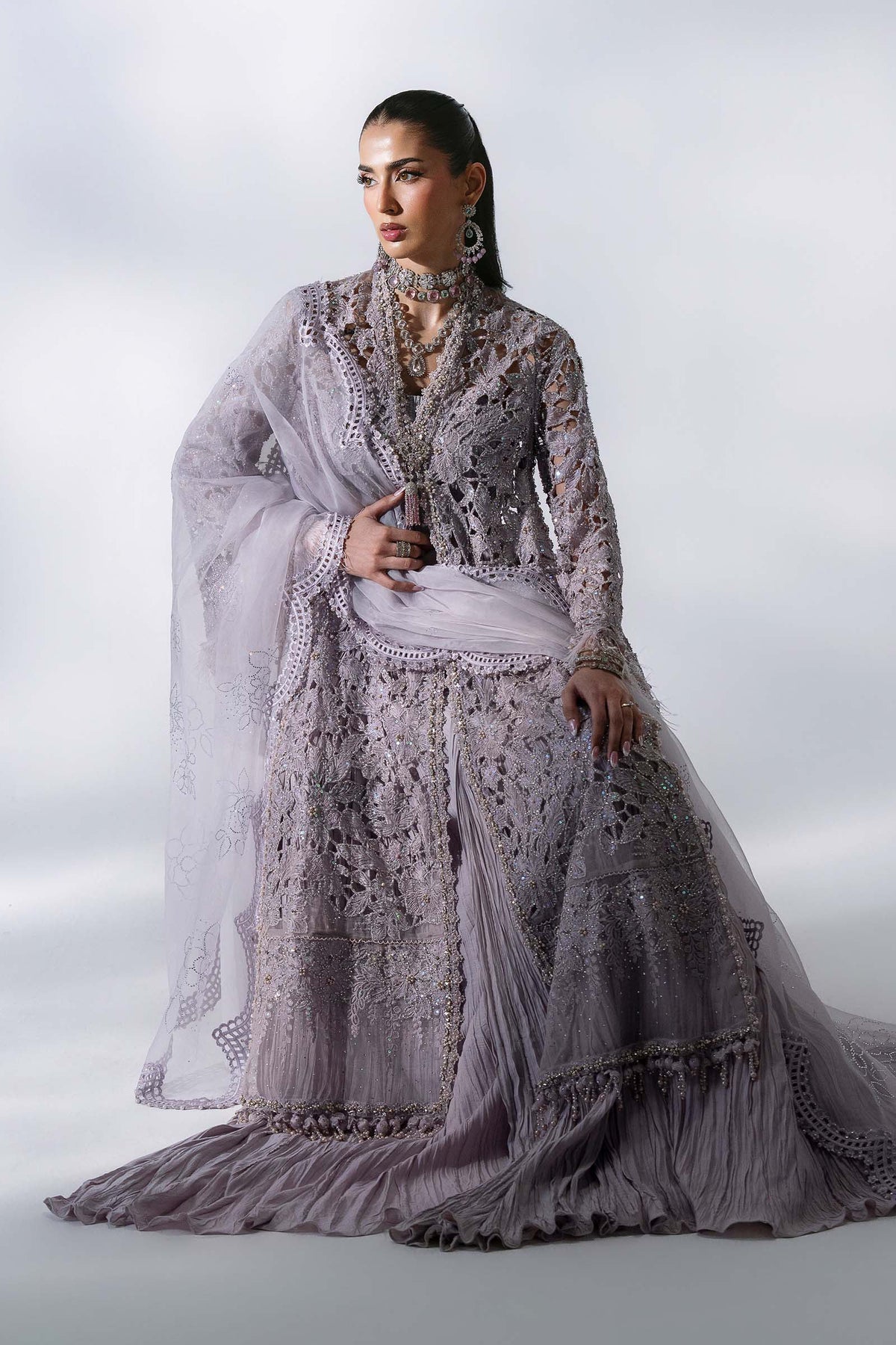 3 Piece Unstitched Embroidered Organza Suit
