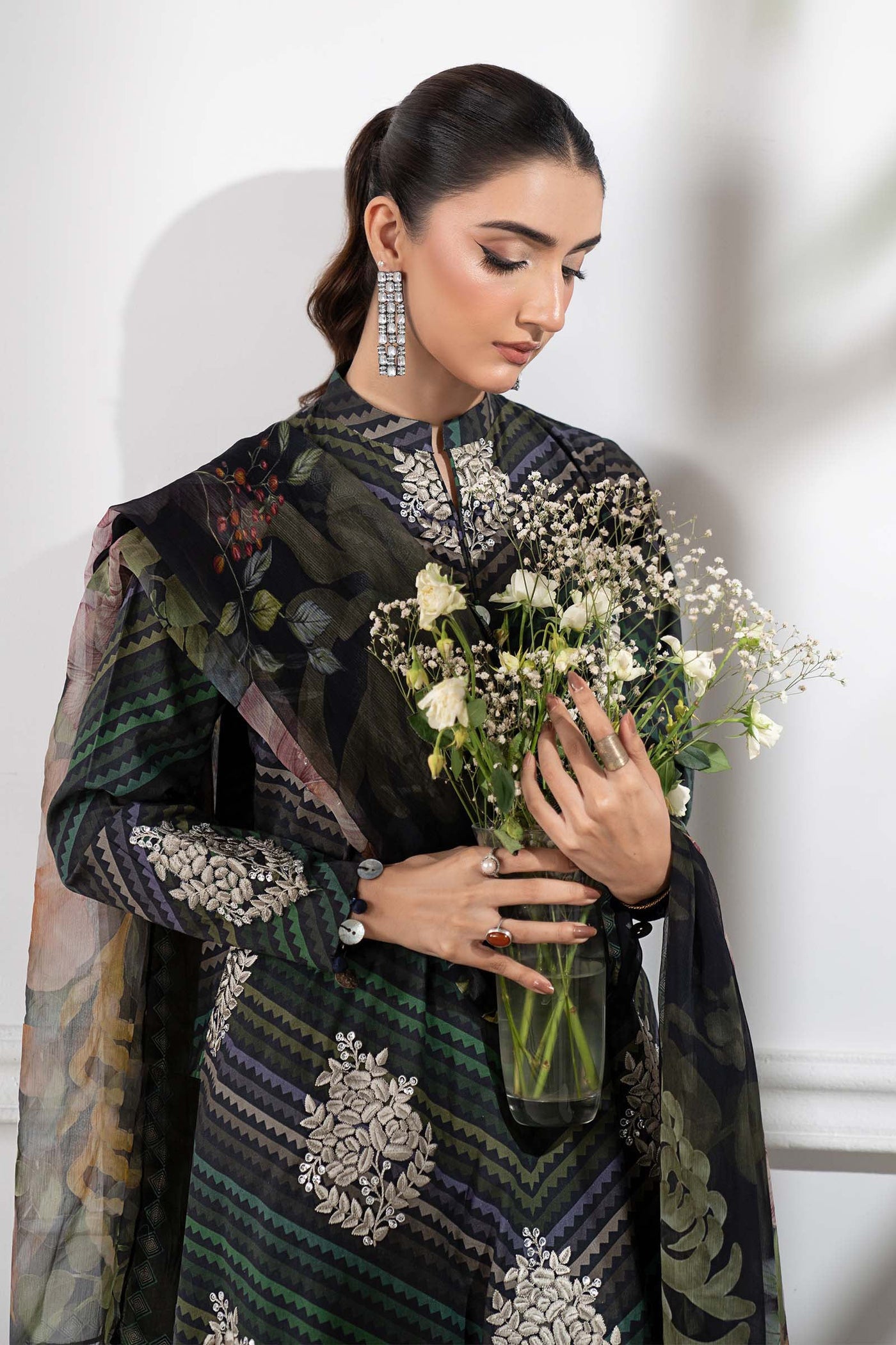 3 Piece Embroidered Cambric Suit