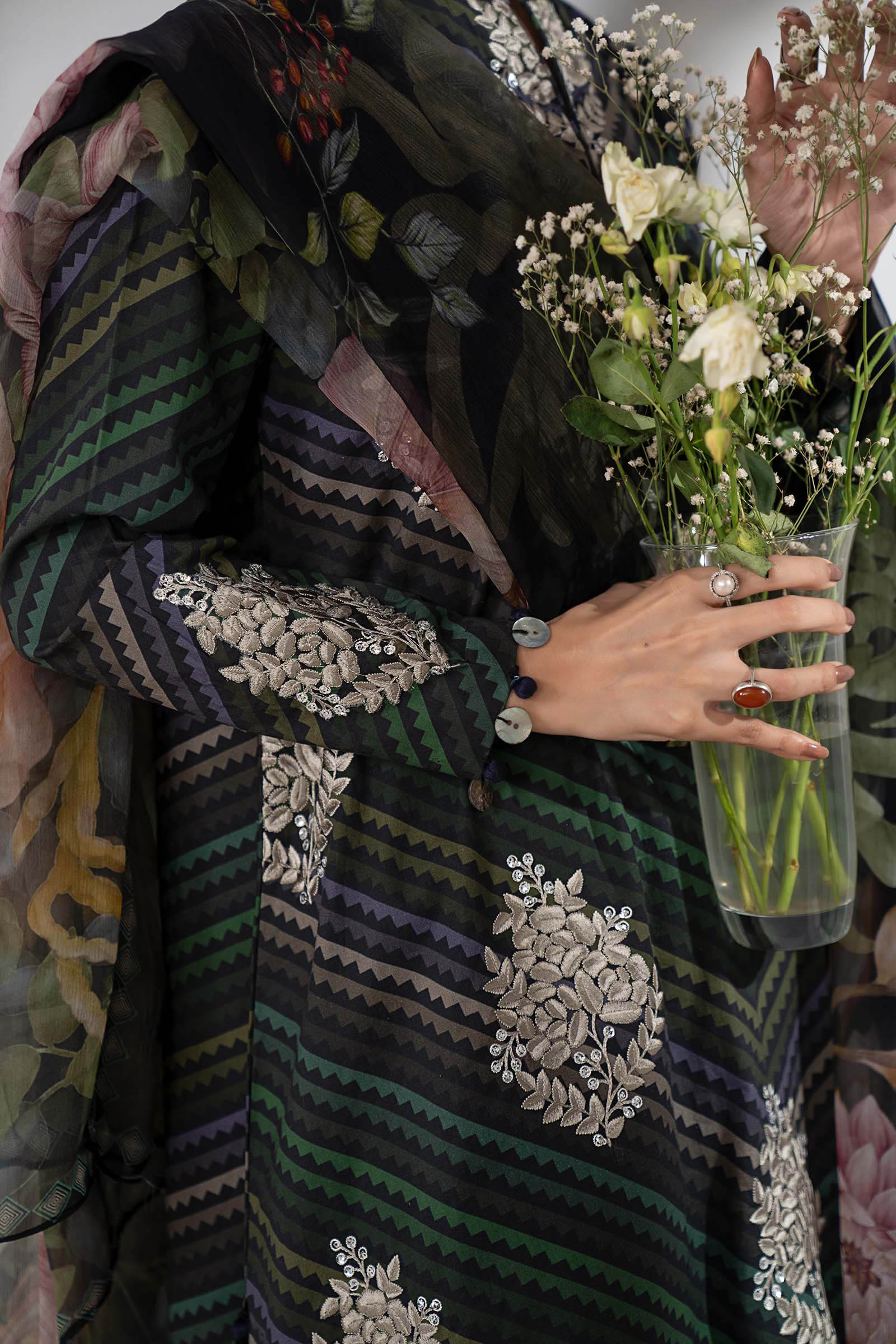 3 Piece Embroidered Cambric Suit