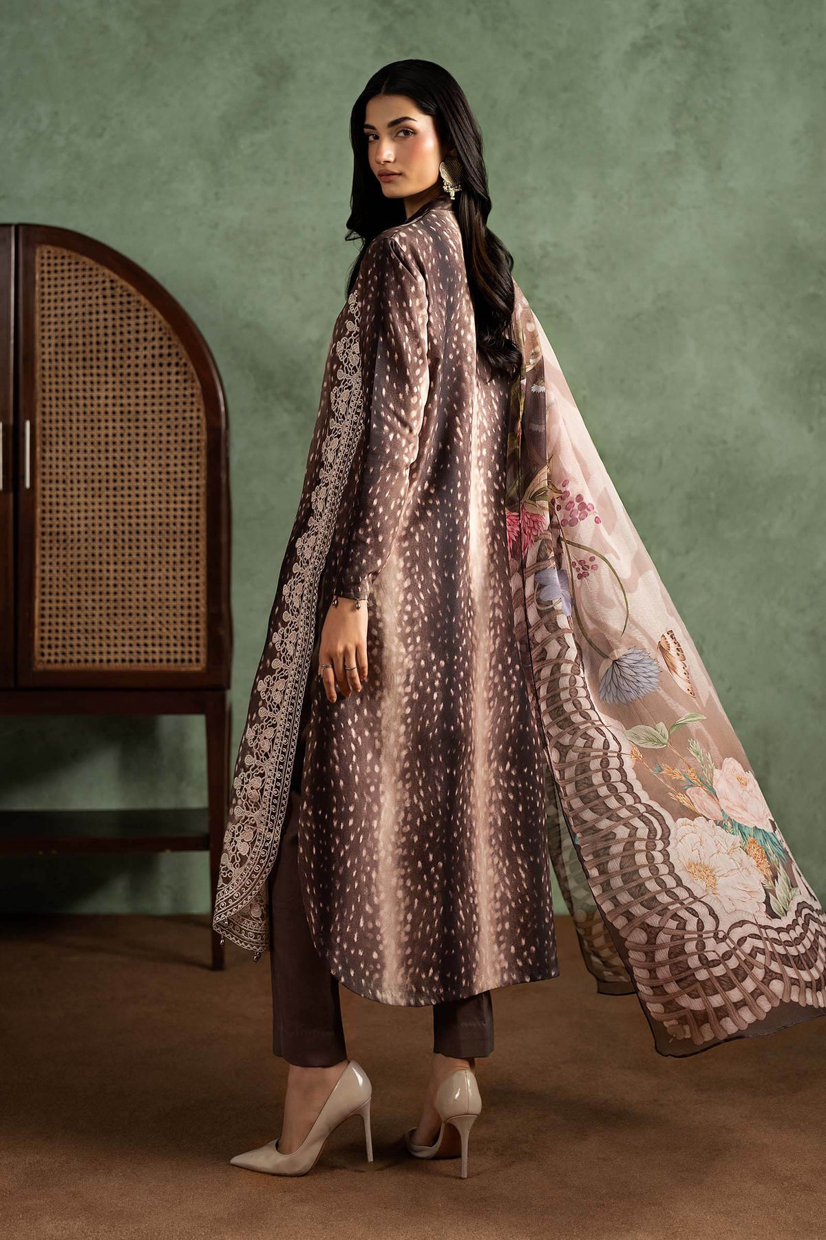 3 Piece Embroidered Linen Suit