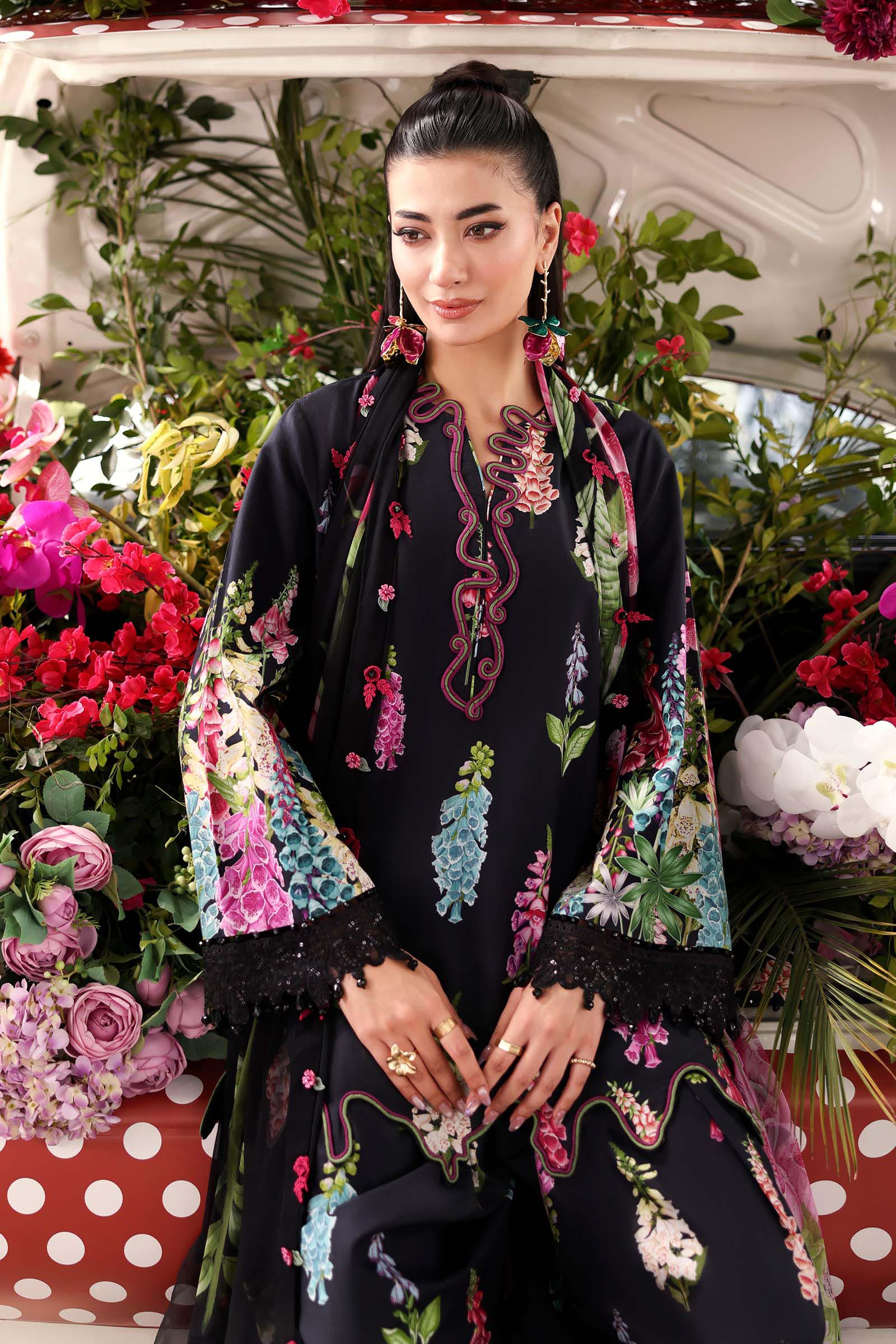3 Piece Unstitched Embroidered Lawn Suit