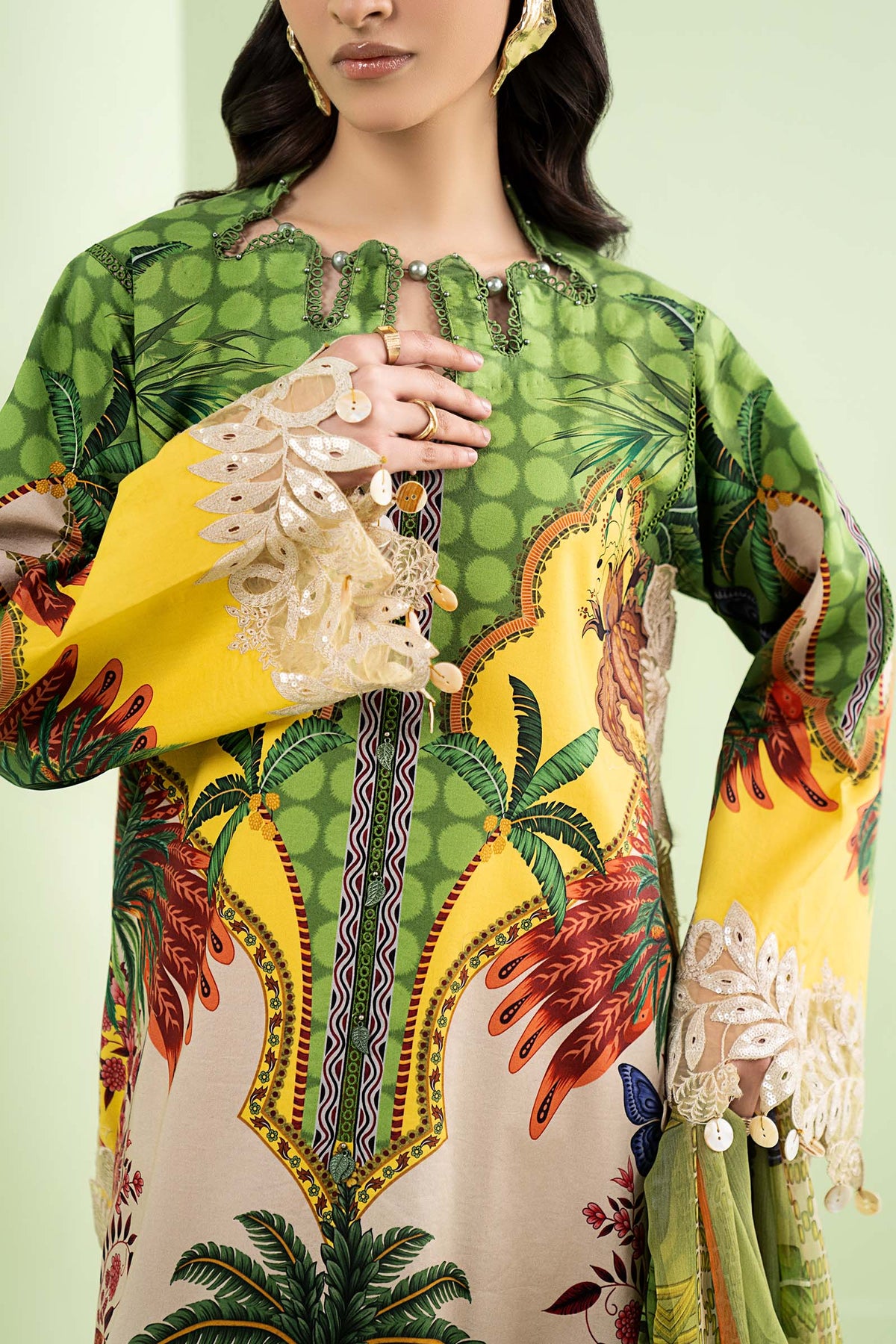 3 Piece Embroidered Lawn Suit - MS2905B-SML-00B