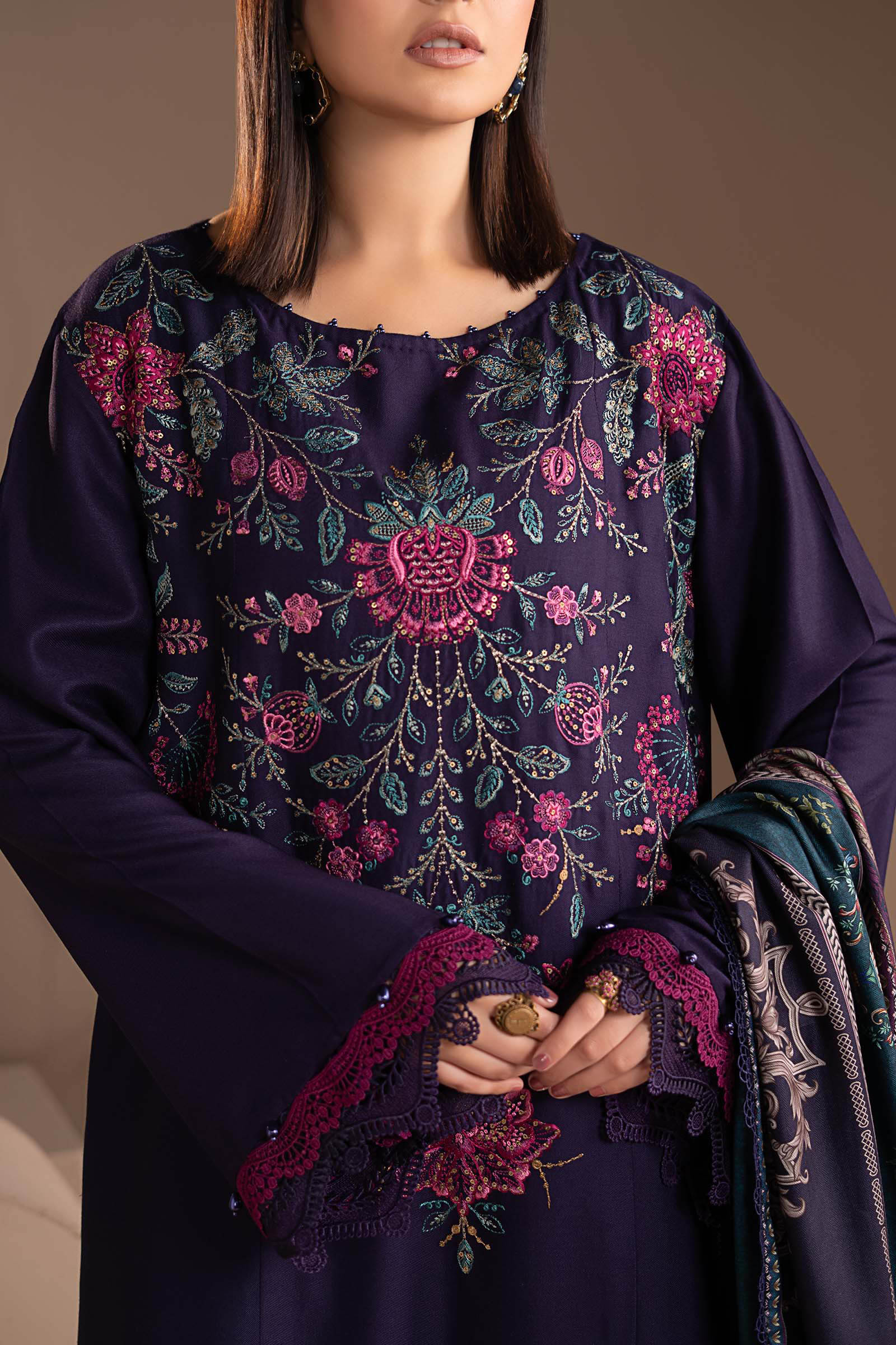 Embroidered Georgette Fabric (1Pc)