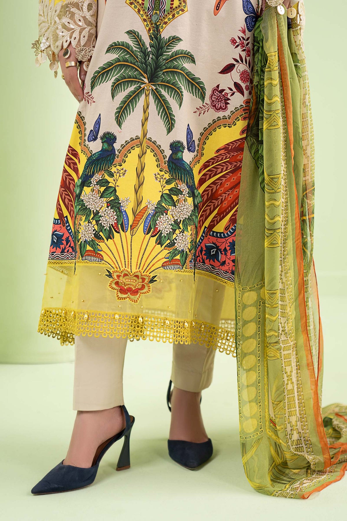 3 Piece Embroidered Lawn Suit - MS2905B-SML-00B