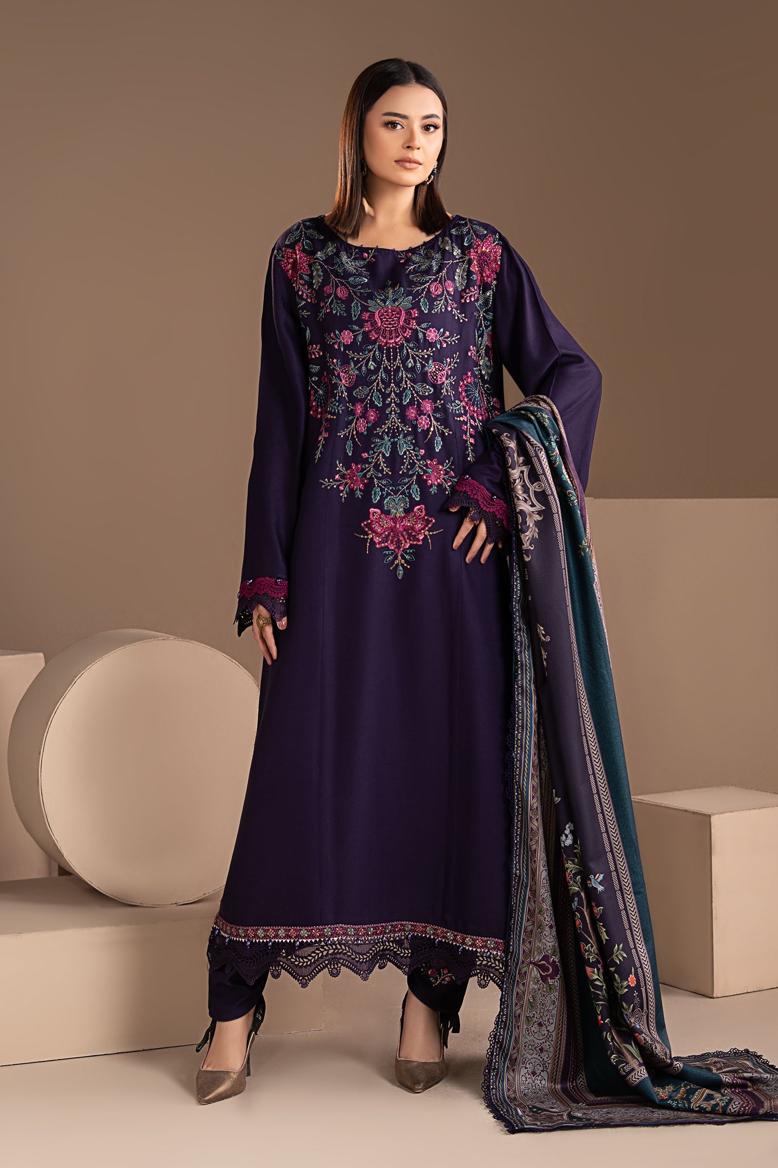 Embroidered Georgette Fabric (1Pc)